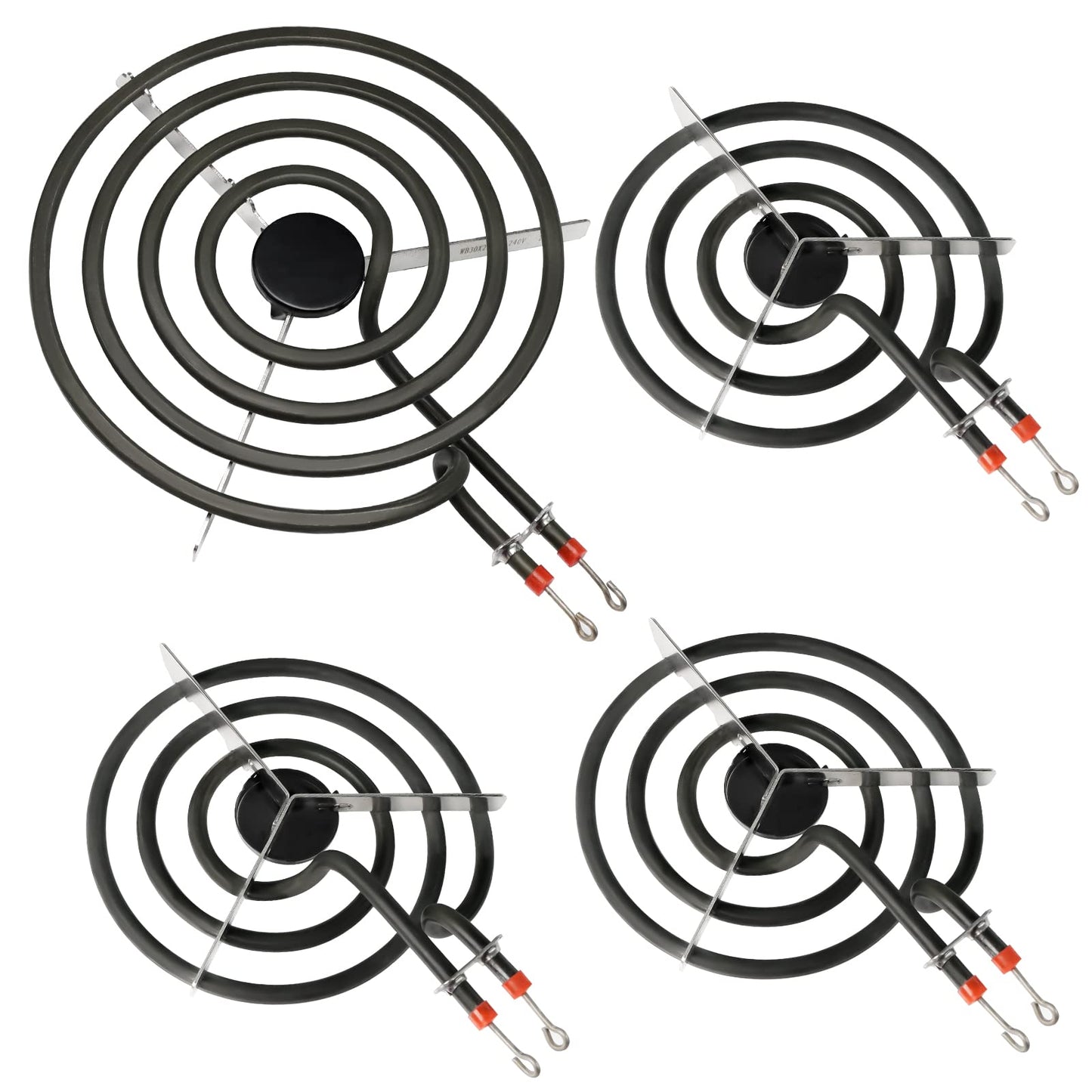 SP22YA Electric Range Burner Surface Element by Beaquicy - Replacement for G-E Hot-point Ken-more Ranges/Stoves - Includes 1 WB30X253 8-Inch and 3 WB30X254 6-Inch Burners