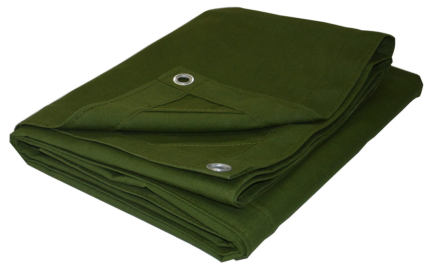 CARTMAN Finished Size 10x12 Feet Canvas Tarp with Rustproof Grommets, Heavy Duty Multipurpose Tarpaulin Cover for Canopy Tent, Roof, Camping, Woodpile