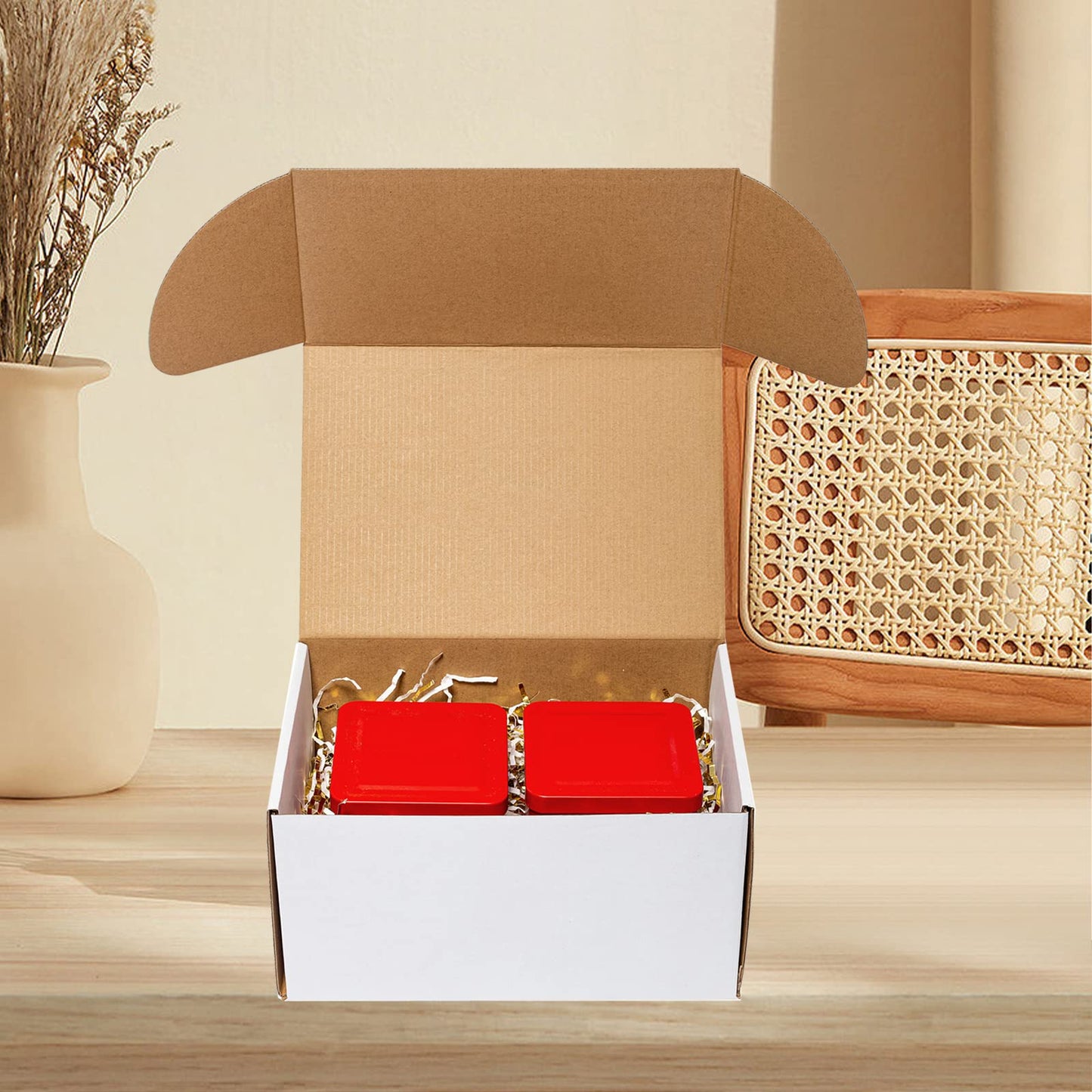 Wowxyz 10x7x5" 25 Pack Shipping Boxes - White Corrugated Cardboard Mailing Boxes for Small Business - Flat Empty Literature Mailer Packaging Supplies