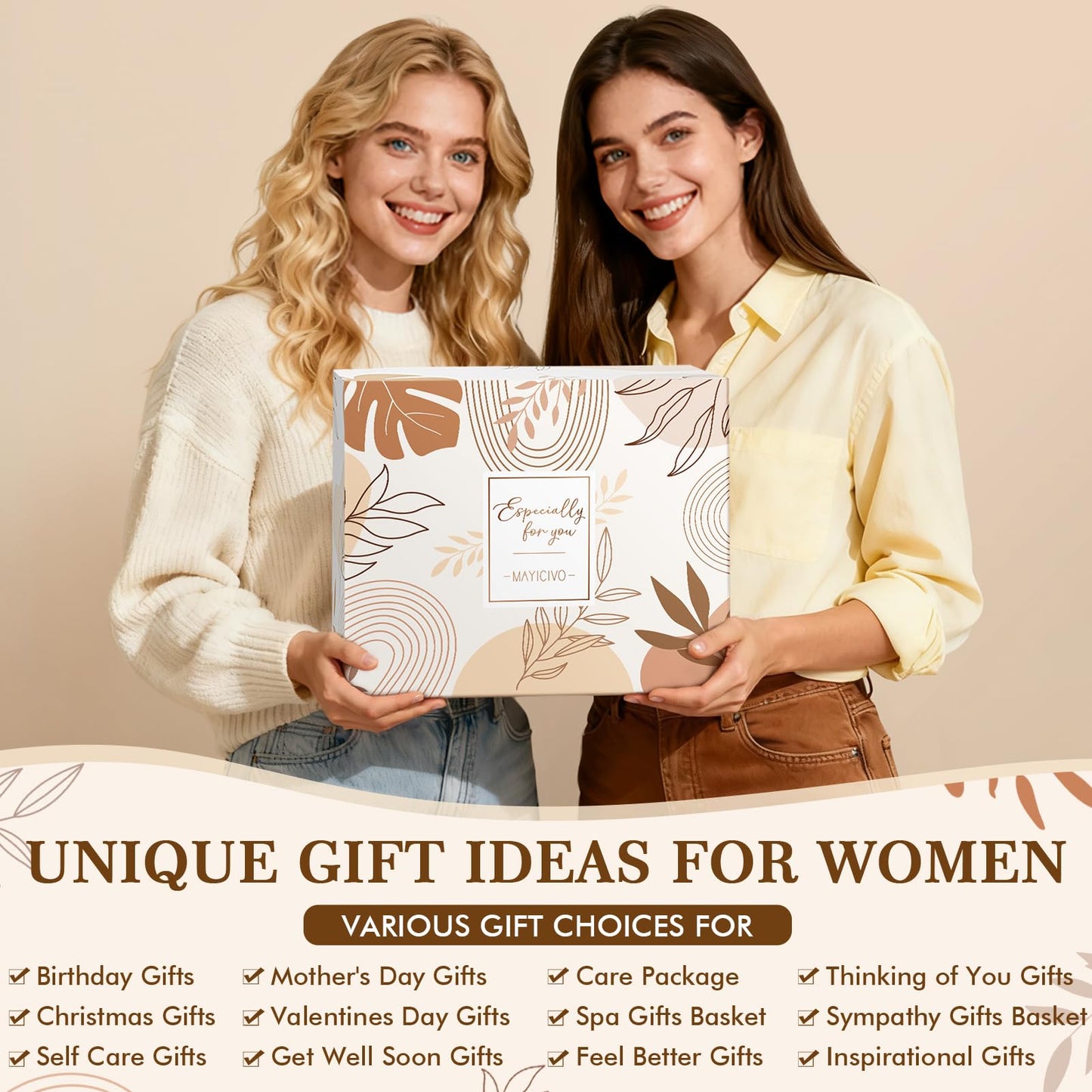 Self Care Gifts Get Well Soon Gift Baskets for Women, Birthday Gifts for Women Care Package, Unique Sympathy Gift Basket Spa Thinking of You Inspirational Gift Set for Mom Her Wife Best Friend Sister