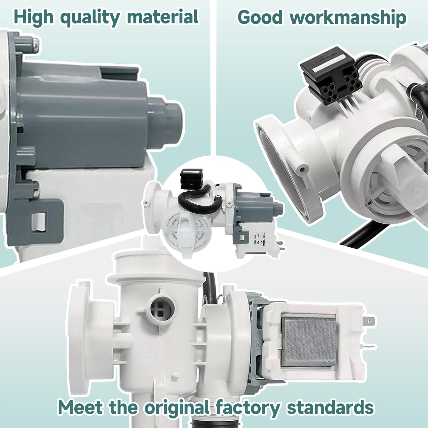 DC97-17999M Drain Pump Assembly Replace AP6049781 PS12072650 EAP12072650 Compatible with Samsung Washer WF42H5200AP WF45K6200AW WF45K6200AZ