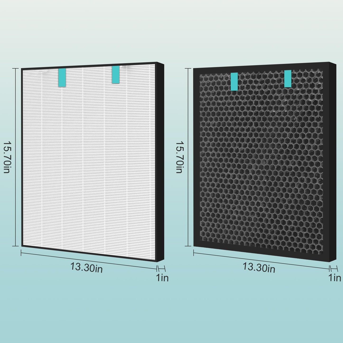 Asrhine 2 Sets Air400 Filter Replacement for Bissell Air400, 2 Filter, 2 Carbon Post Filter, 8 Pre Filter, Compared to Part 2521 and 2520 (2 Sets Air400)