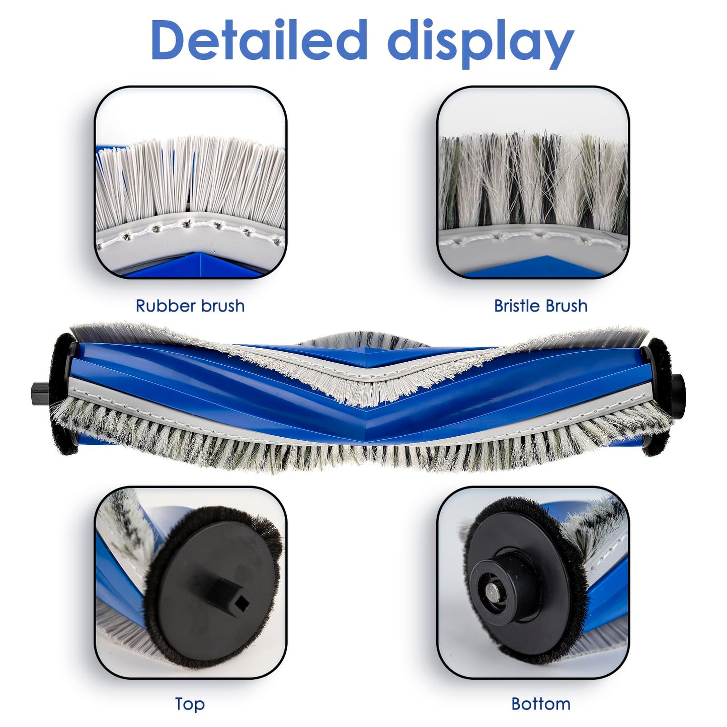 (3 Pack) Roller Brushes Compatible with ECOVACS DEEBOT T30 Pro Omni/ T30 Omni/ T30S/ T30S Combo/ N20 plus/ N20 Pro PlusYeedi M12 Pro+ Robot Vacuum, Main Brush Replacement Multi-Surface Brushes