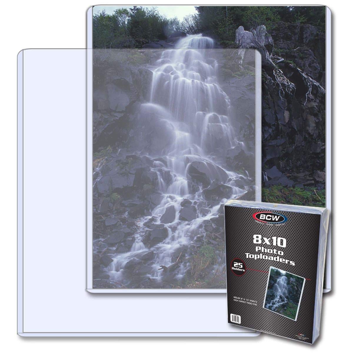 BCW 8x10 Toploader Holder - 25 Count | Rigid PVC, Non-Toxic, Crystal Clear Photocard Sleeves| 8x10 Plastic Sleeves for Prints | Hard Plastic Top Loader Sheet Protectors to Showcase Pictures