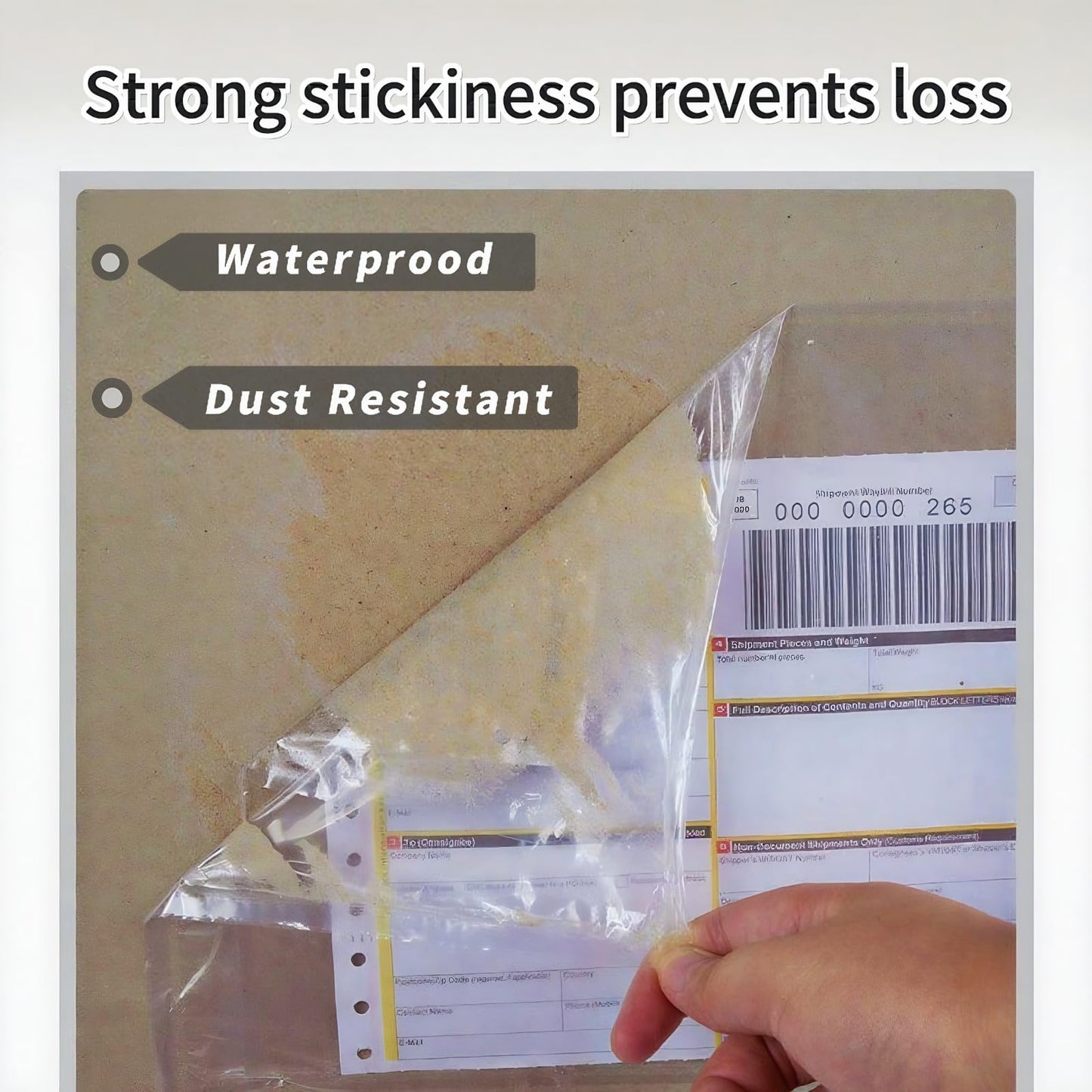 Ludjzeoq 500Pcs 9.5" x 12"Packing List Envelopes Fit for 8.5x11 inch Labels, Packing Slip Invoice Sleeves Clear Self-Adhesive Mailing Labels for Envelope, Waterproof Shipping Pouch Enclosed Bags