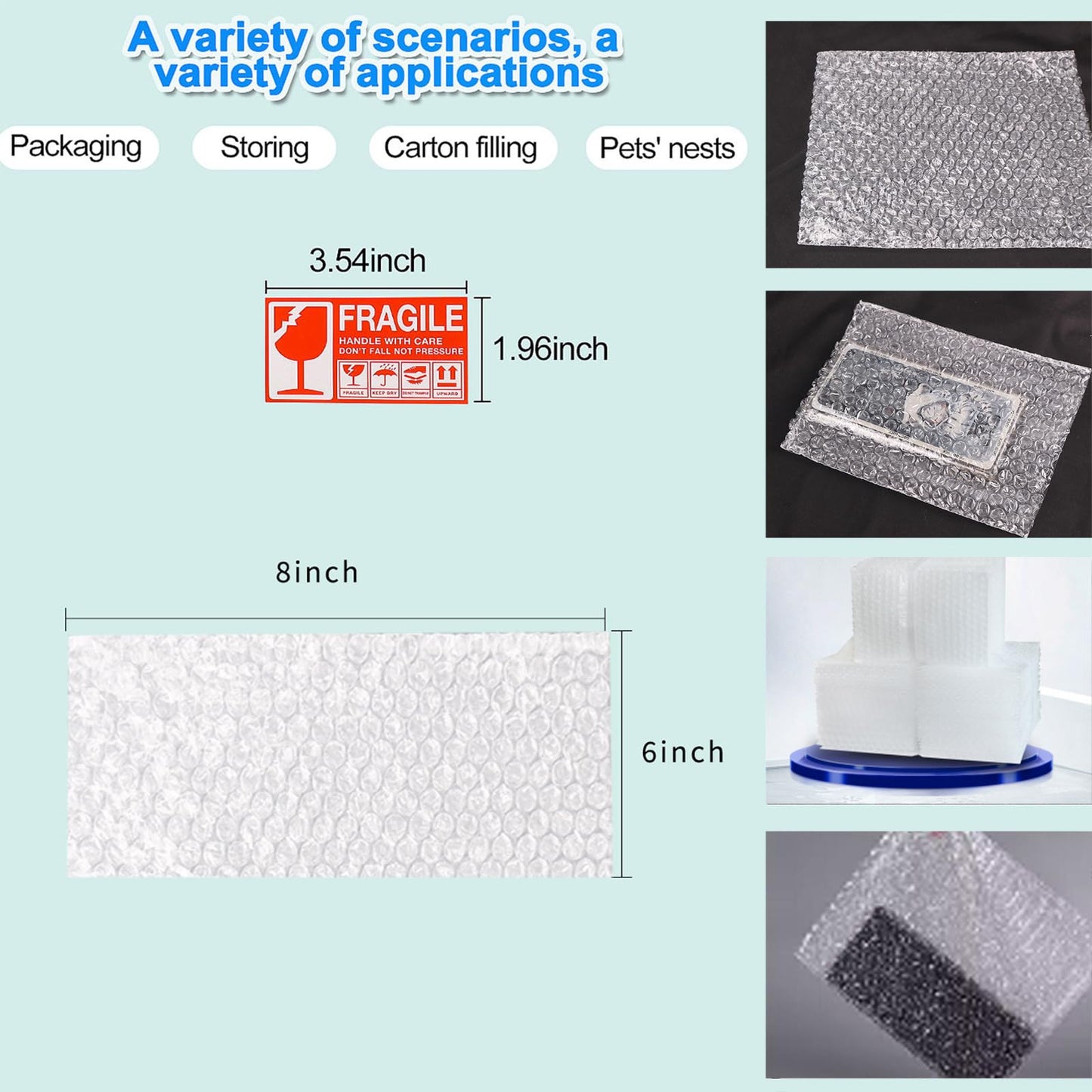 100 Pcs Bubble Pouches, 8''x10'' Bubble Bag for Packing, Which is Anti-Impact Come with Exquisite Sealing Label Storage Packing and Moving.
