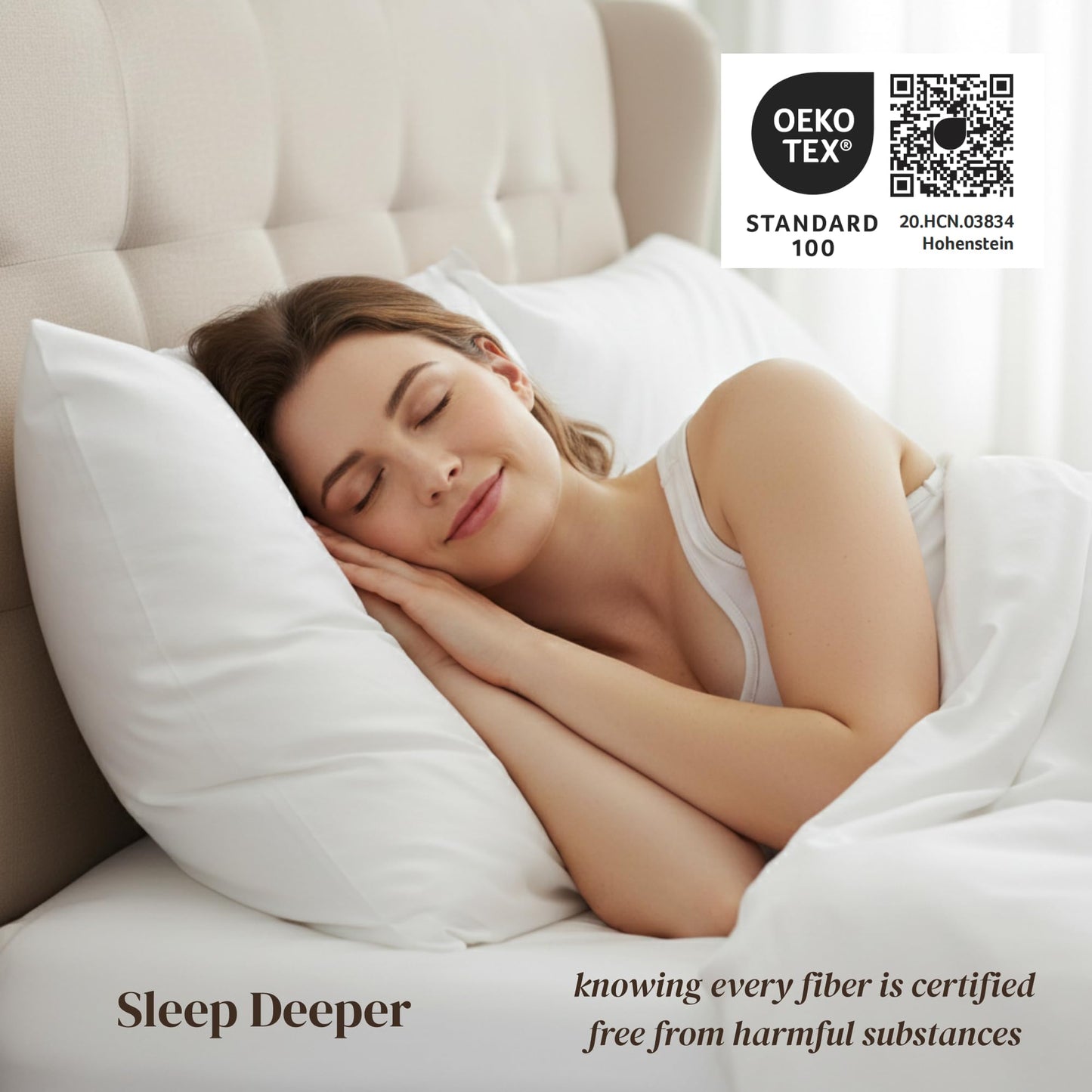 Beckham Hotel Collection Pillowcases King Size Set of 2, Cool Touch Cotton Sateen Fabric, 500TC, Silky Smooth & Soft, Open End, White