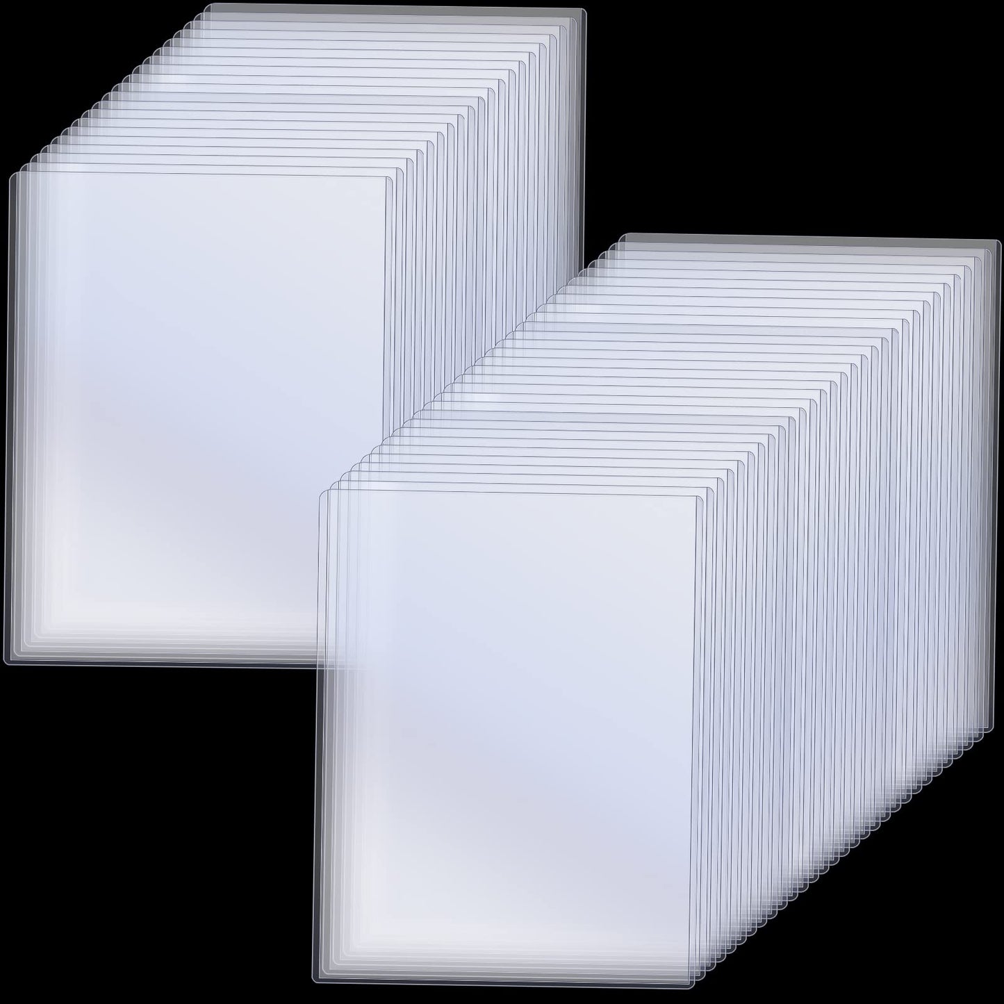 Teling 50 Pcs 8 1/2" x 11" Rigid Print Protectors Clear Rigid Sleeve Plastic Paper Page Protectors Clear Sheet Cover Photo Plastic Sleeve Hard Document Holder Birth Certificate Cover