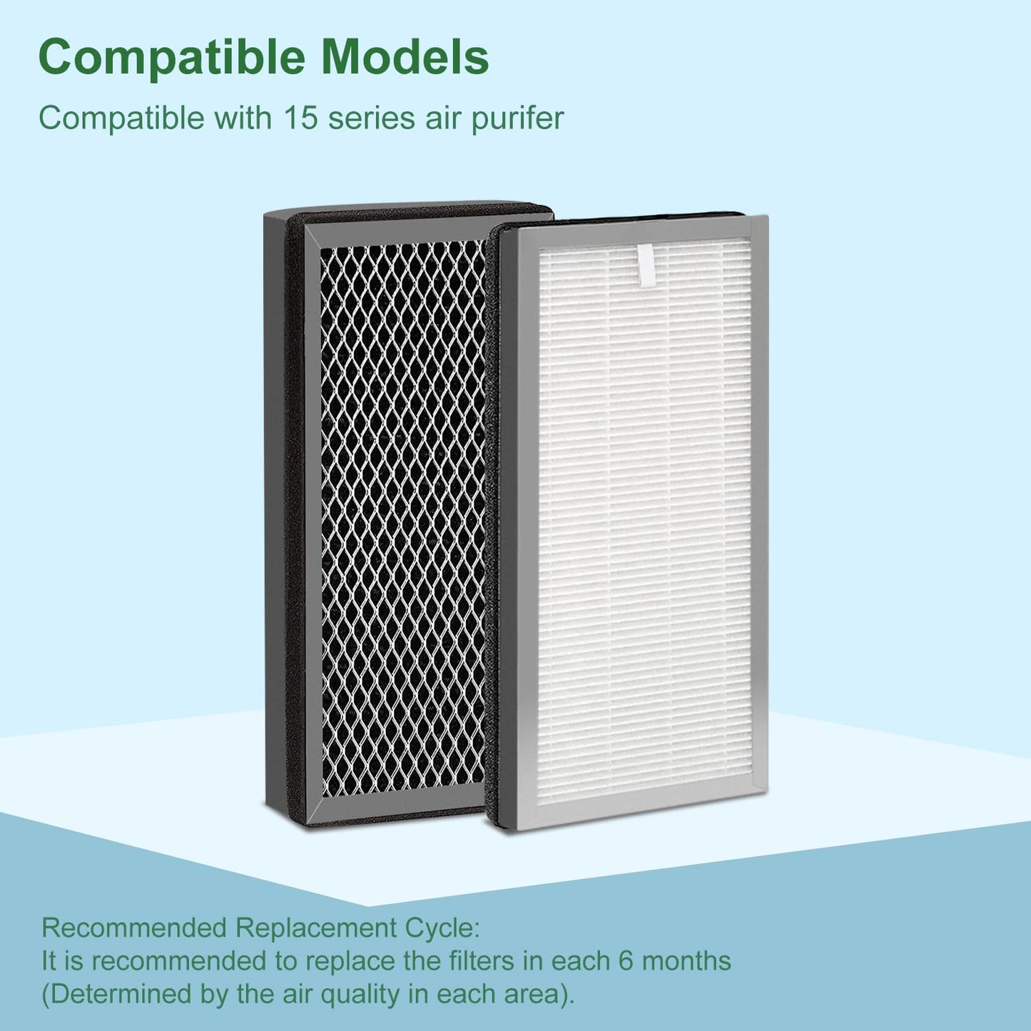 NXBHG 4 Pack 15 Replacement Filter for MA Air Puri-Fier Models 15, 3-in-1 Contains Pre-Filter and Activated Carbon Fil-ter, (4 Pack)