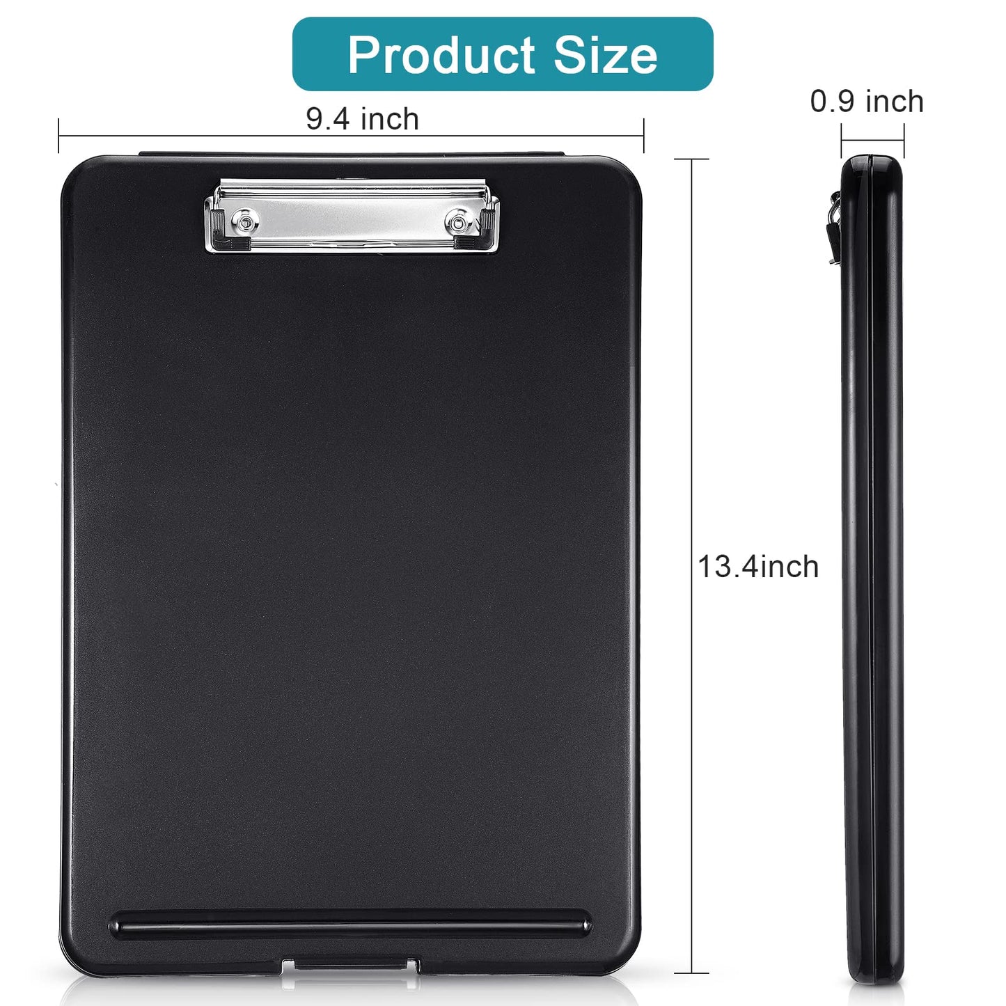 Epakh 7 Pcs Clipboard with Storage Bulks Plastic Storage Foldable Nursing Clipboard with Low Profile Clip for Student Teacher Nurse Employee, 9.5 x 13.5 Inch