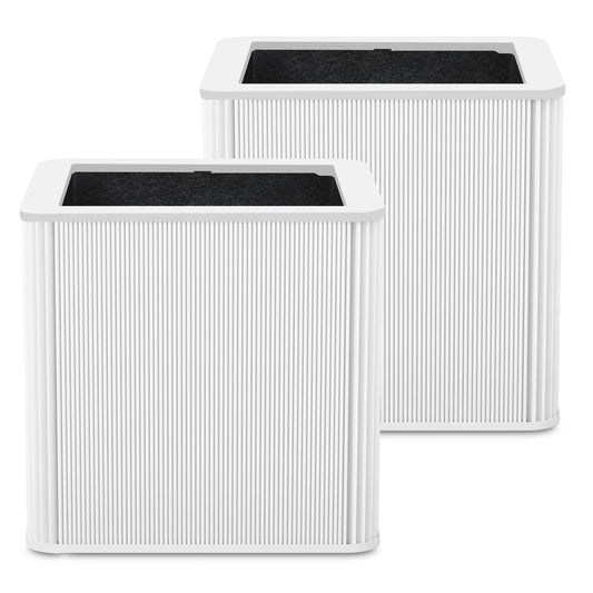 211+ Replacement Filter Compatible with Blue Pure 211+ and 211+ Auto Air Purifier, 2-Stage Filtration System of H13 True Filter and Activated Carbon Filter, White, 2 Pack