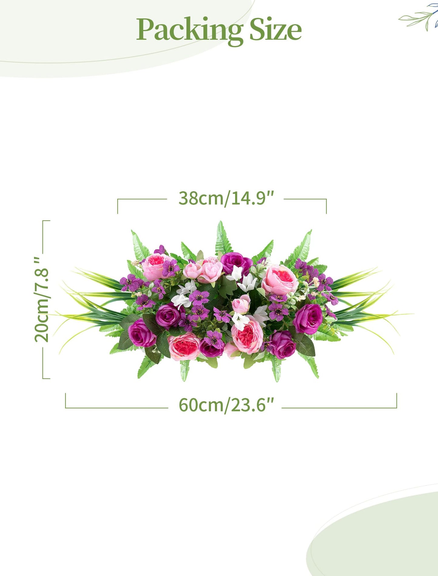 Memobloom Artificial Cemetery Flowers with Stake: 1Pc Purple Roses Pink Peonies Realistic Memorial Day Grave Flowers for Cemetery - Outdoor Grave Decorations Funeral Arrangements