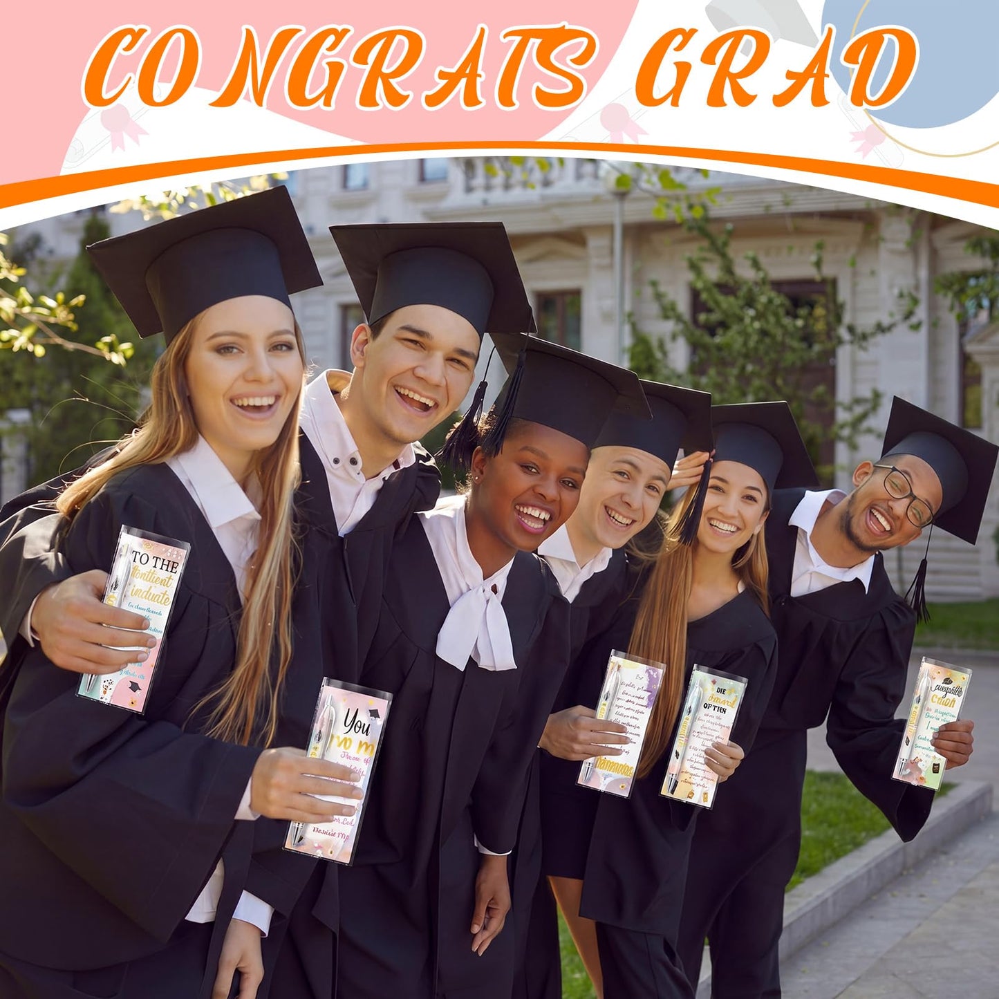 Sayglossy 100 Sets Religious Graduation Gifts Bulk Include Christian Congrats Grad Ballpoint Pens Motivational Bible Verse Bookmark Greeting Card for 2026 Graduation Party Favors Teacher Graduate