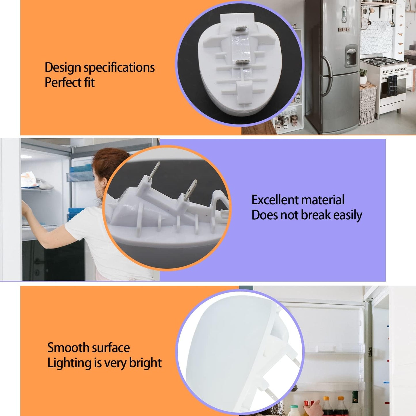 Parzuozenney W11251749 W11602886 W11449273*2 Freezer Light Bulb Refrigerator Fridge LED Light Replacement W11520324 W11468934 AP6986570 W11549780 Light 2 Year QA