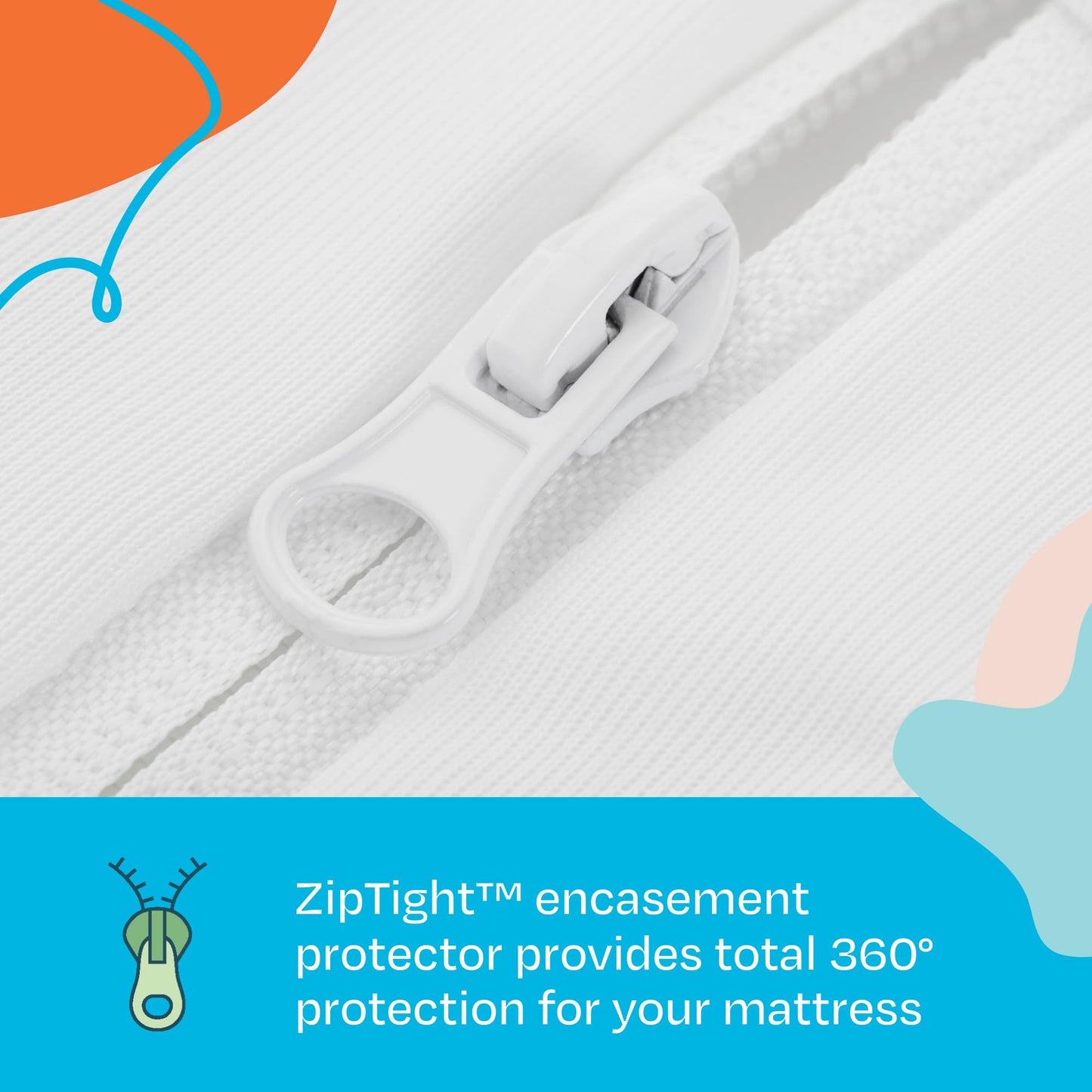 Linenspa Zippered Mattress Encasement – King Size Waterproof Mattress Protector – Quiet Cover & Complete protection – Dorm Room Essentials, White