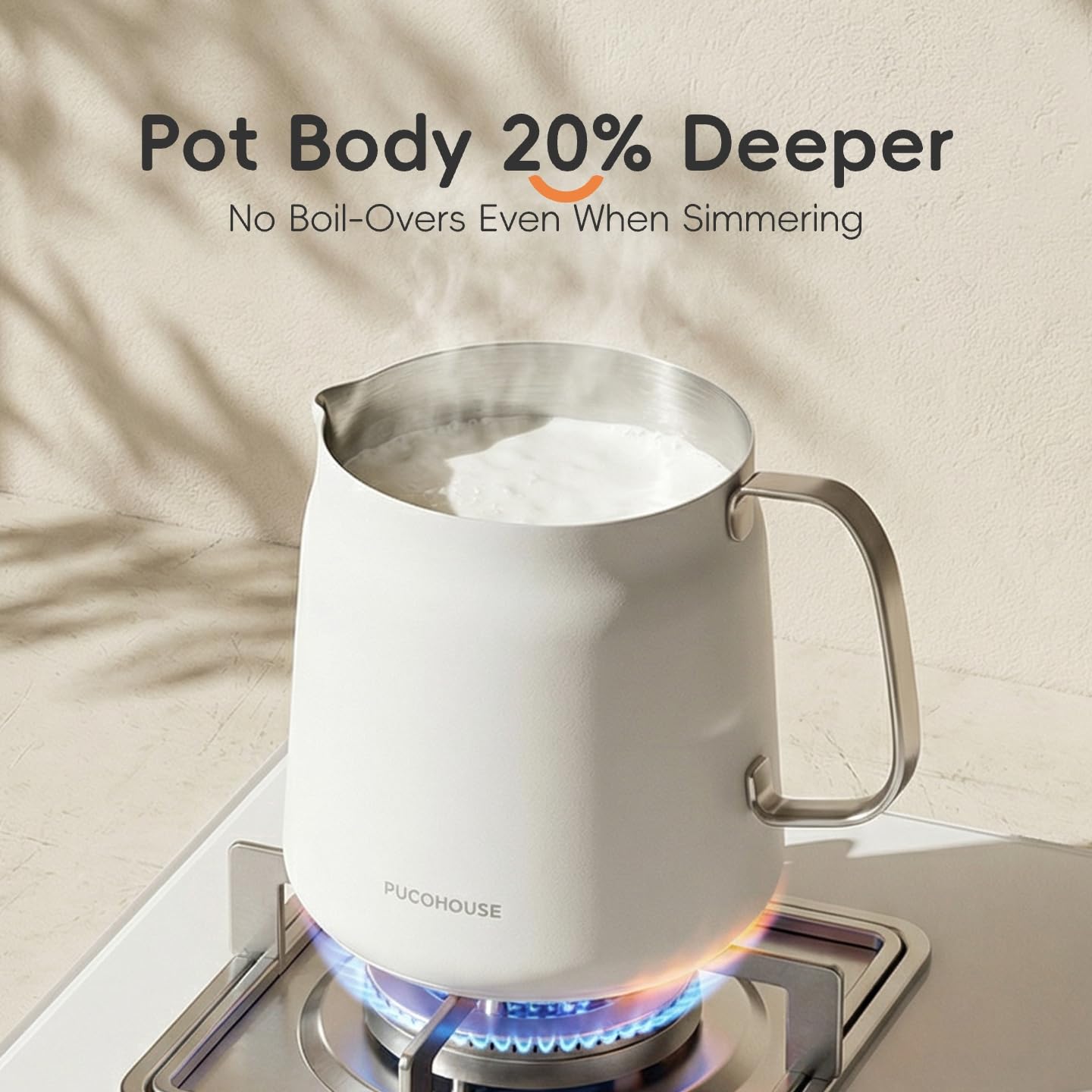 PUCOHOUSE Small 304 Stainless Steel Deep Fryer with Basket & Strainer, 2L Compact Fryer Pot for Frying, Cooking, Camping, Oil Filter Container (White)