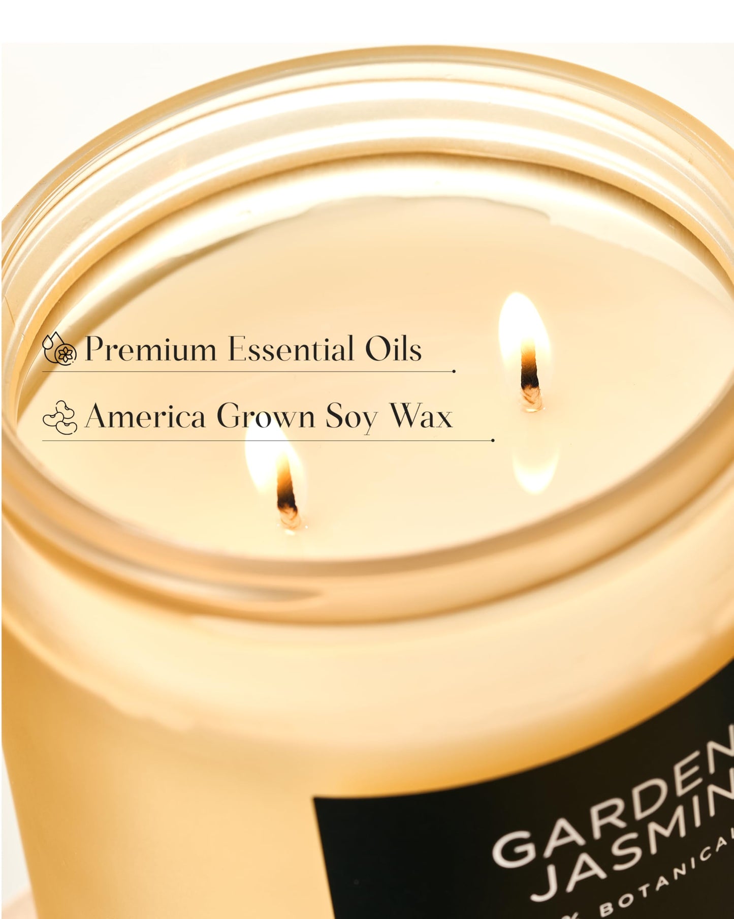 M&SENSE Gardenia Jasmine Scented Candle - 11.6oz Natural Soy Wax Clean Non Toxic 70-Hour Burn, 2-Wick Aromatherapy Candle for Bath & Office - Floral Scent Housewarming Gift for Mom Teacher Friends