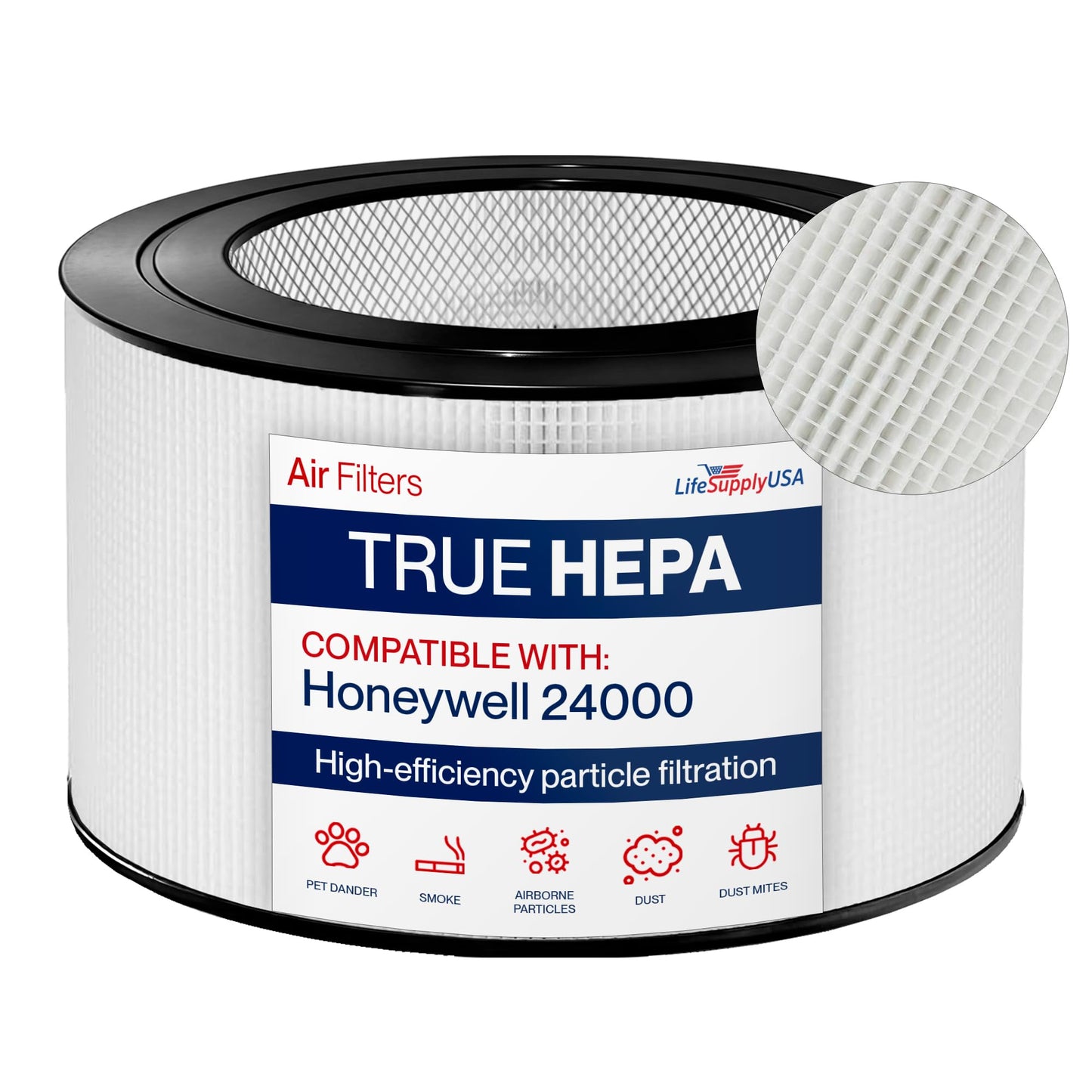 True HEPA Filter Replacement Compatible with Honeywell 21500 21600 Sears Kenmore 833308 Air Purifiers by LifeSupplyUSA