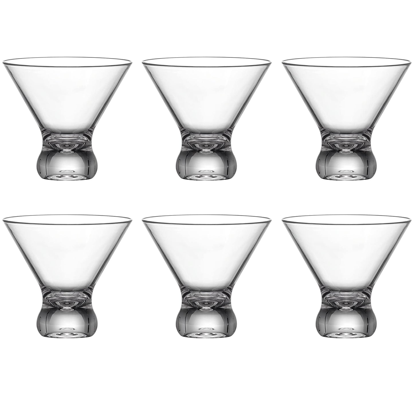 Amazing Abby - Olivia - 10-Ounce Plastic Stemless Martini Glasses (Set of 6), Reusable Cocktail Glasses, BPA-Free, Shatter-Proof, Dishwasher-Safe, Perfect for Poolside, Outdoors, Camping, and More