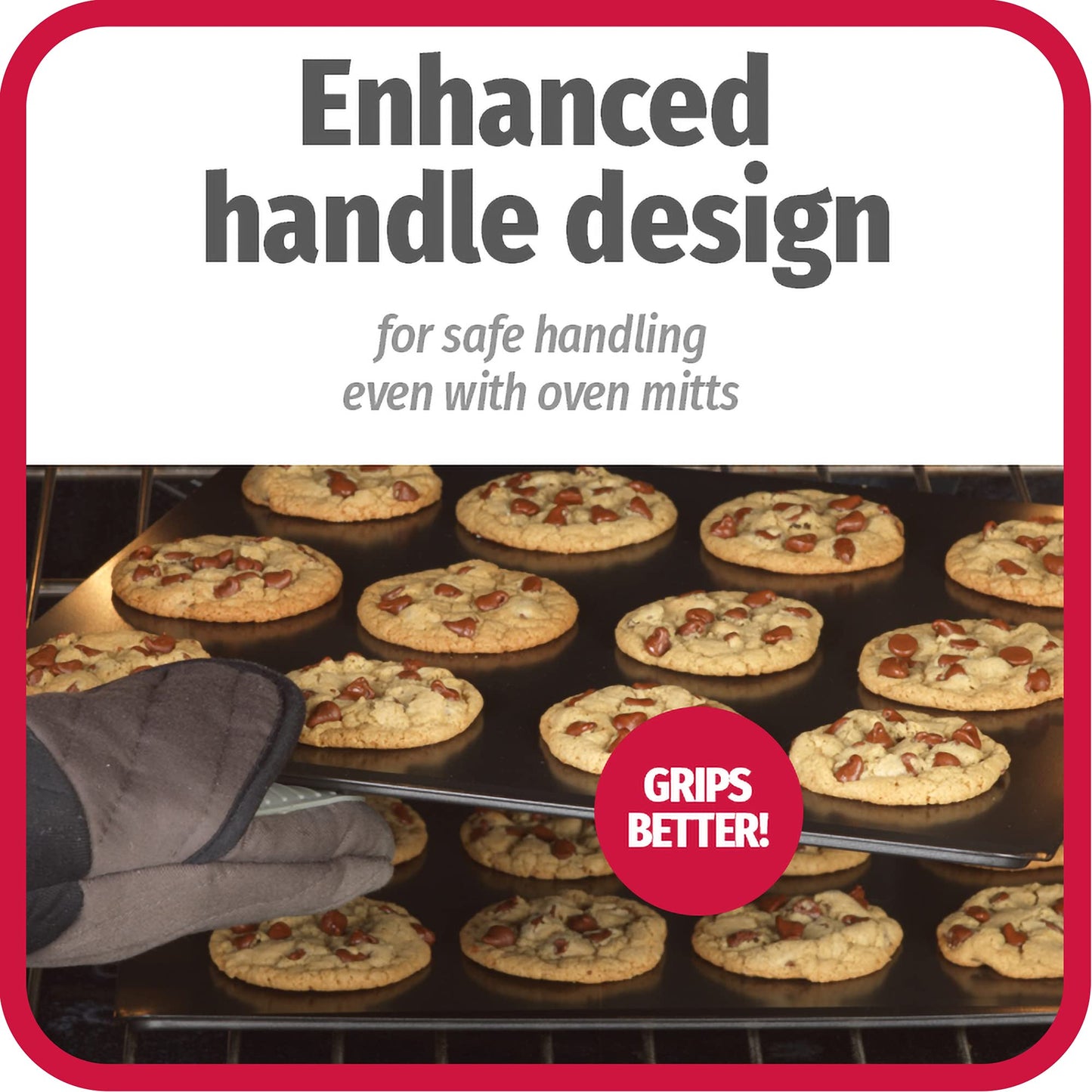 GoodCook AirPerfect Insulated Cookie Sheets Set of 2 Nonstick Carbon Steel Construction Pans for No-Burn Baking with Ergonomic Grip, 16 x 14-Inch, Gray