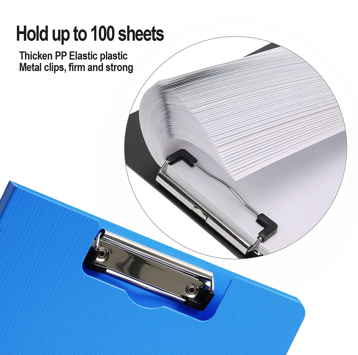 MUYICS 10 Pack Foldable Clipboards, A4 Clipboard Folder with Pocket, File Cover Office Folder Clipboard, 360 Degree Foldable Storage Clipboards for Office, School or Medical Field(5 Colors)
