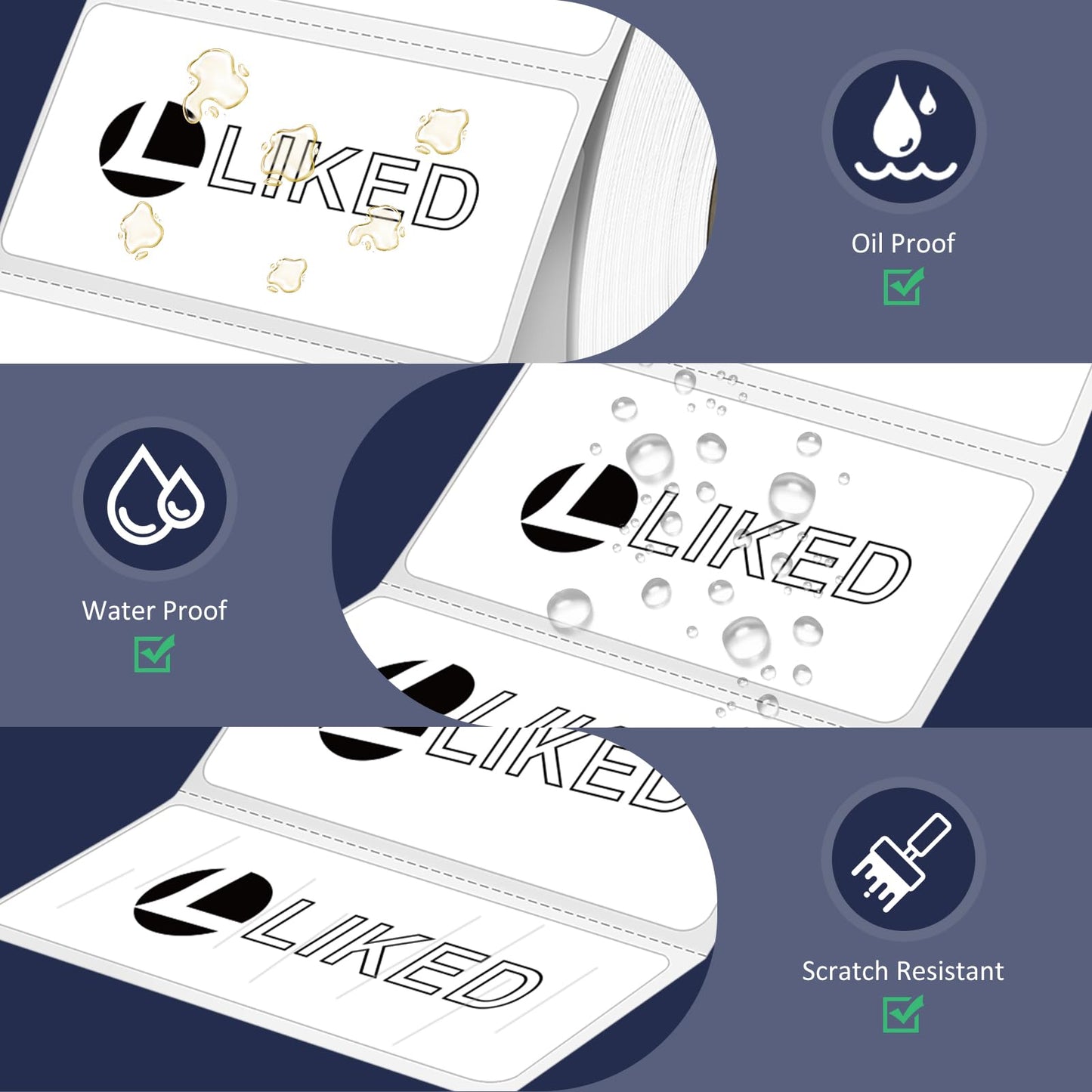 L LIKED 2" x 1" Direct Thermal Labels, Permanent Adhesive Barcode Adress Labels & Compatible with Rollo, Zebra and Other Desktop Printers (12 Rolls, 15600 Labels)