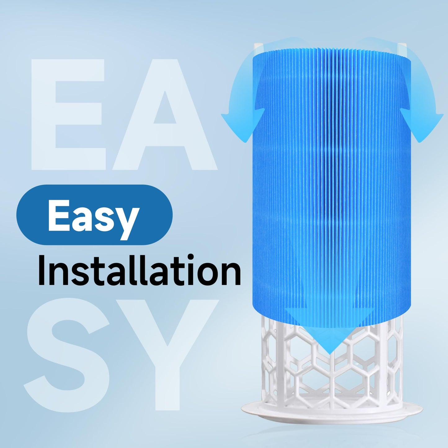 3 Packs 411 AllergenBlock Filter Compatible with Blueair Blue Pure 411, 411+, 411 Auto and Mini Air Cleaner Purifier, Blue