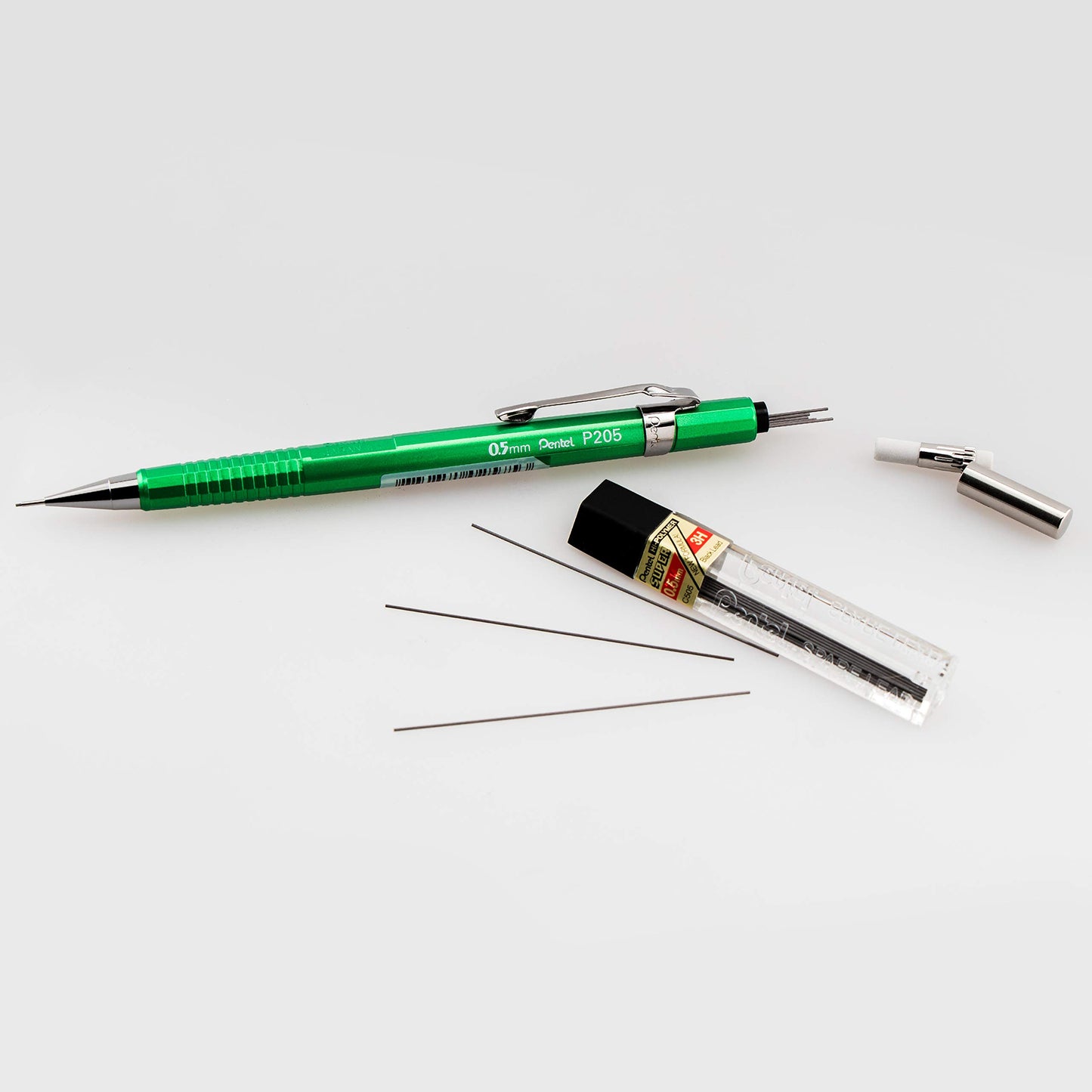 Pentel Sharp Mechanical Pencil, (0.5mm), Metallic Green Barrel, Box of 12 (P205MD)