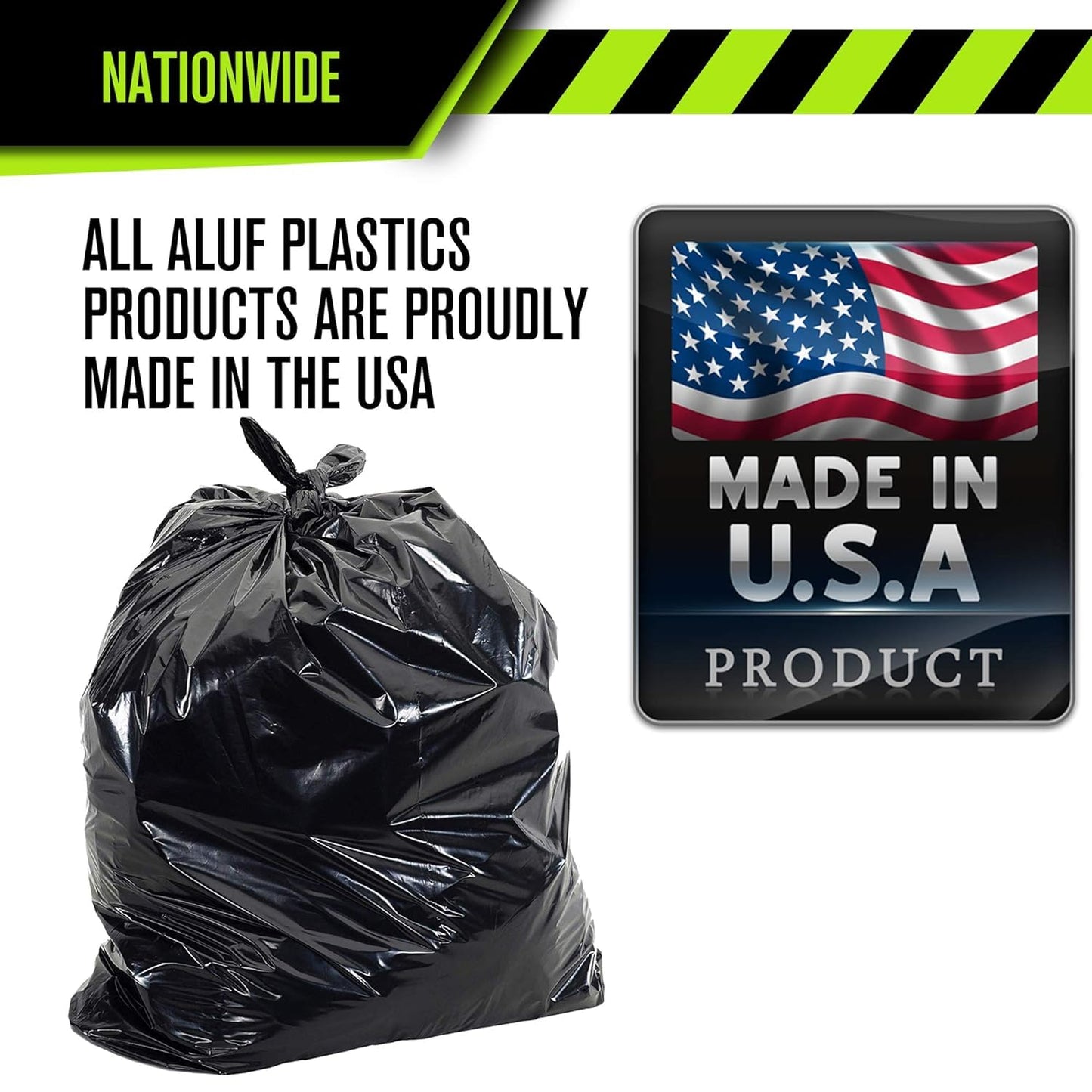 Aluf Plastics PG6-9560 Heavy Duty 95 - 96 Gallon Trash Can Liners - (Huge 50 Pack) - 2.0 MIL Thick Garbage Bags for Toter, Contractors, Lawn, Leaf, Yard Waste, Commerical Kitchen, Industrial, Construction, Garage