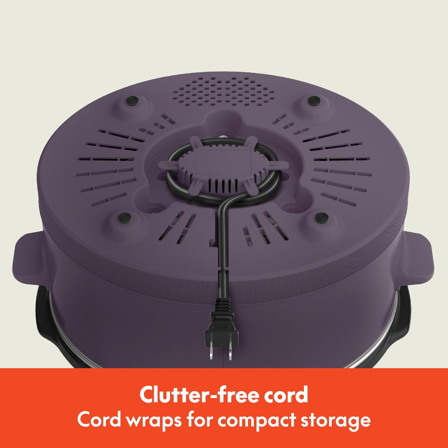 bella 6.0 Qt Programmable Slow Cooker, Ceramic Nonstick Coating, Adjustable Temperature & Cooking Times, Dishwasher Safe Stoneware Pot & Tempered Glass Lid, Tangle Free Cord Wrap, Plum