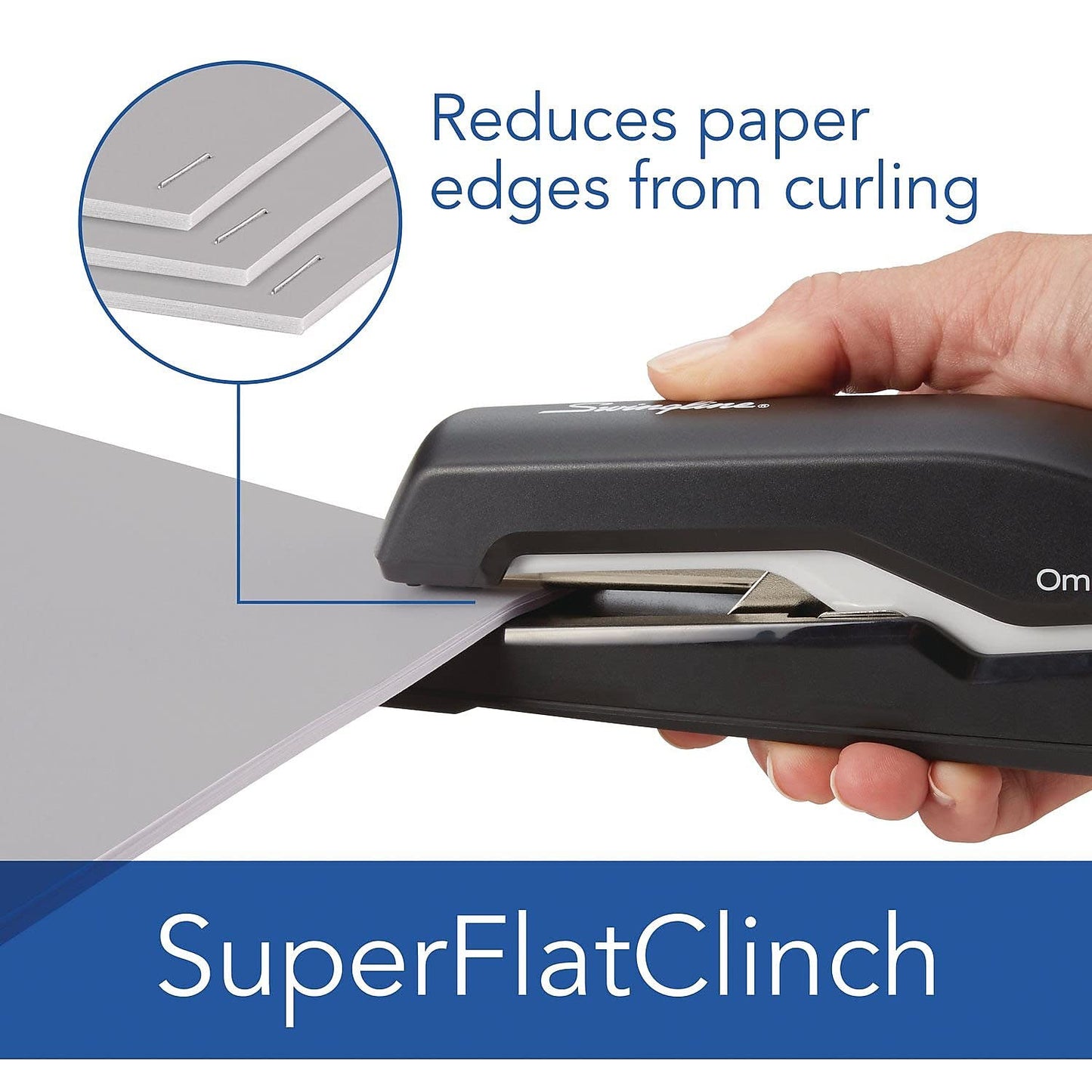 Swingline Stapler, Omnipress 60 Stapler, Press Anywhere for Easier Use, 60 Sheet Capacity, Black/Gray (5000590A)