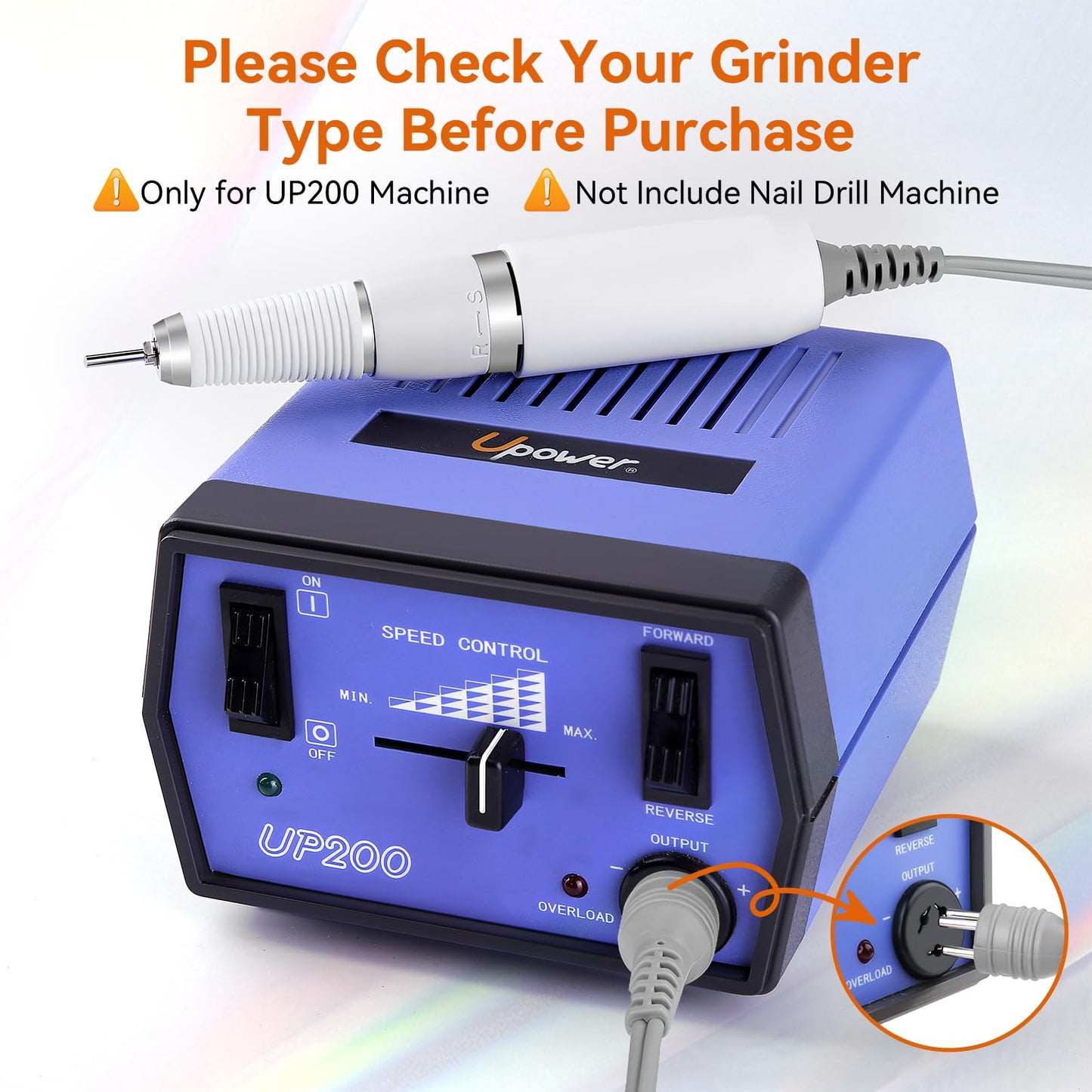 MAKARTT 30000RPM Electric Handpiece for Up200 Nail Drill Machine Professional E File 3 Pins White