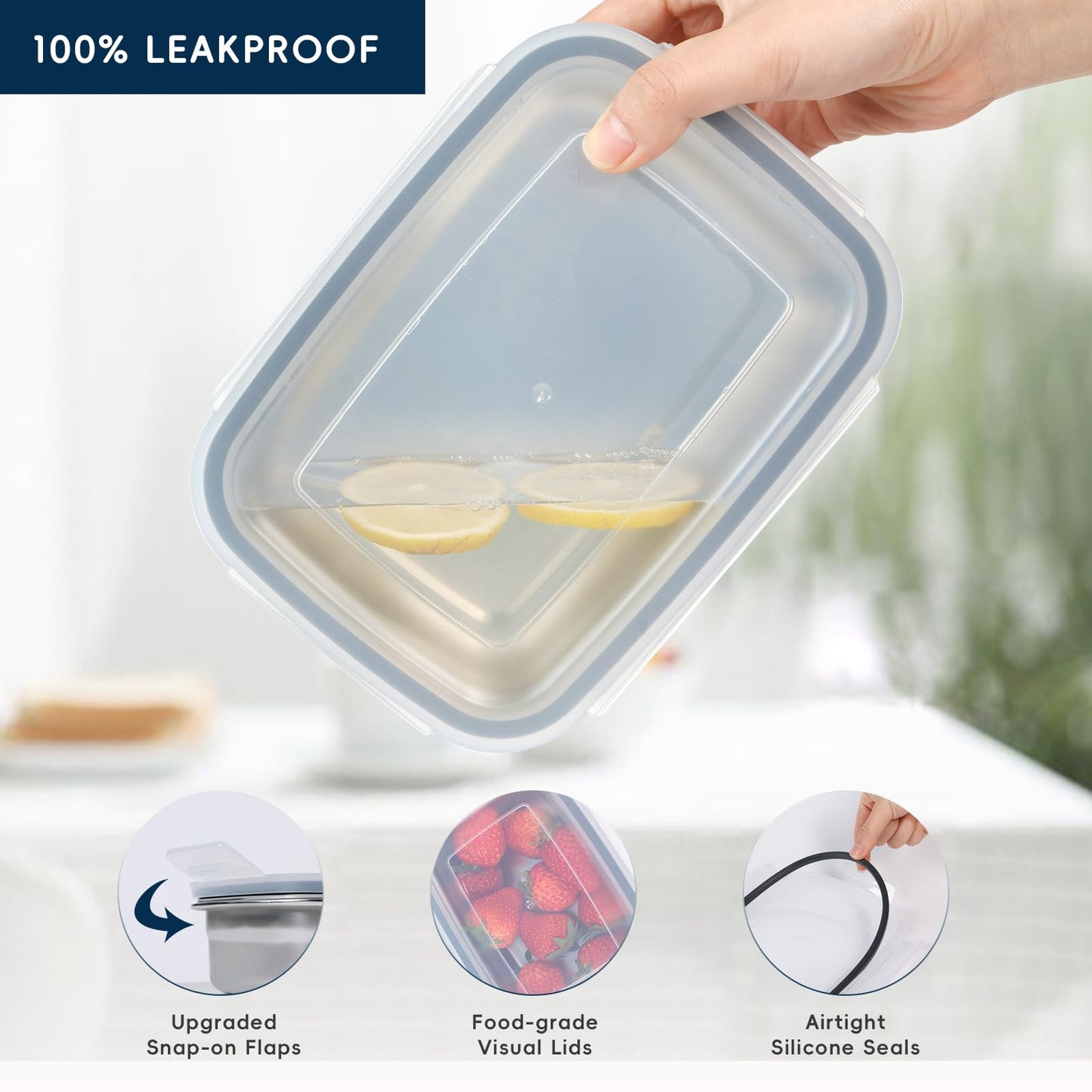 10PCS 304 Stainless Steel Food Storage Containers with Airtight Leakproof Lids, Stackable Bento Lunch Box for Meal Prep, Reusable Metal Containers, Oven/Dishwasher/Freezer Safe(31.5/21/14 Oz)