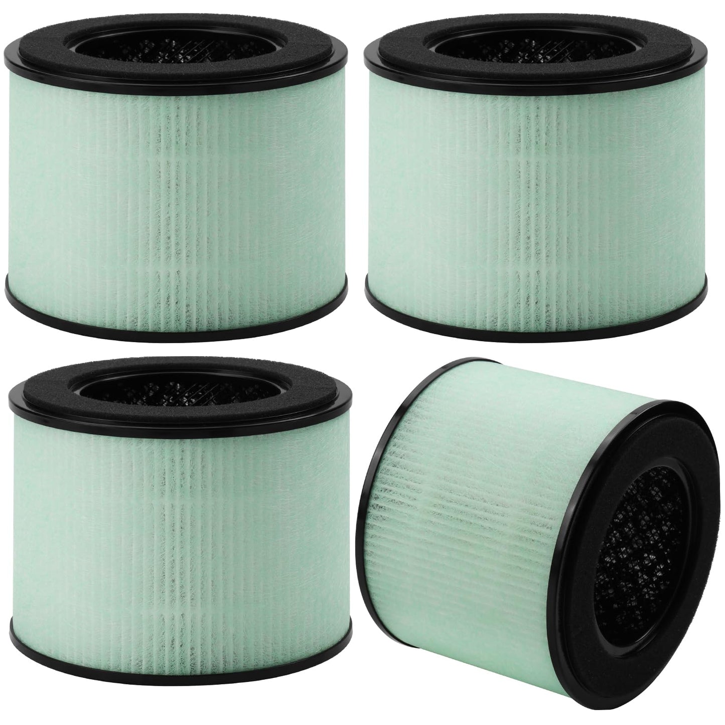 SAKEGDY 4 Packs BS-08 Main Filter Replacement - Compatible with PARTU BS-08 / Clarifion AerClear Air Cleaner Purifier, 3-in-1 Filtration System of Main Filter & Activated Carbon Filter