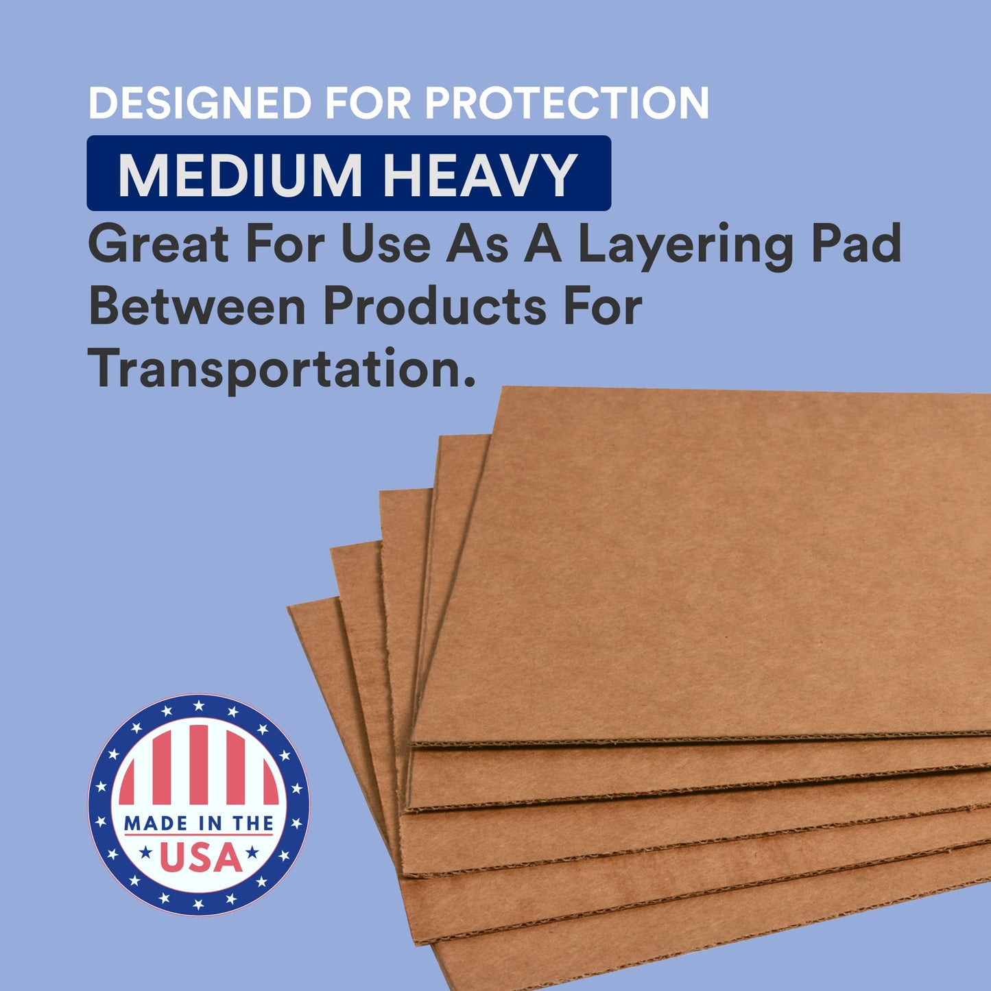 BOX USA 36" x 48" 5-Pack - Large Card Board Sheets for Packaging, Layer Separation, Shipping, Mailing, Packing, and Protecting Products from Forklift Damage