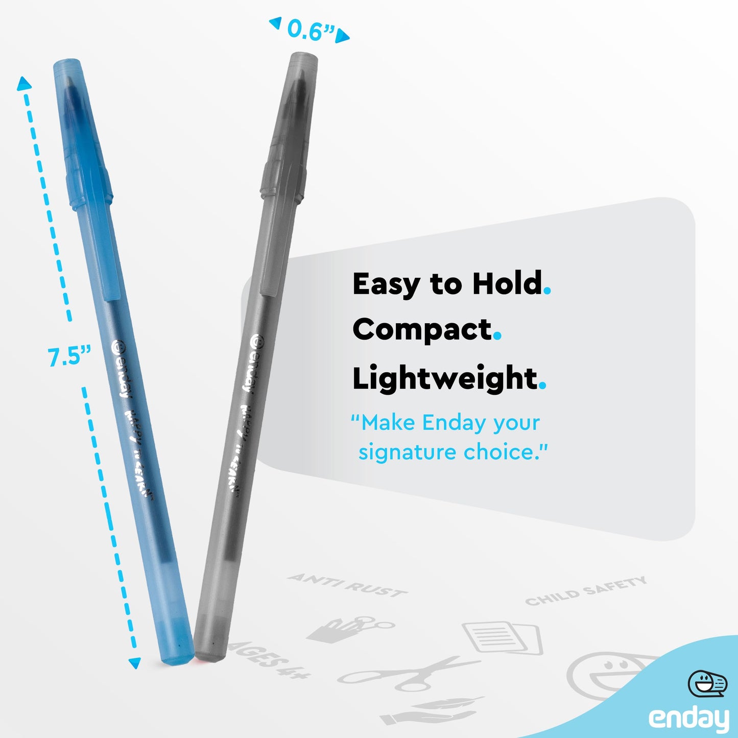 Enday Ballpoint Pens Bulk Blue and Black Pens (400 Pack) 200 Black & 200 Blue - Medium Point (1.0mm) Flexible Round Barrel For Writing Comfort, Pens Bulk for School, Home and Office.