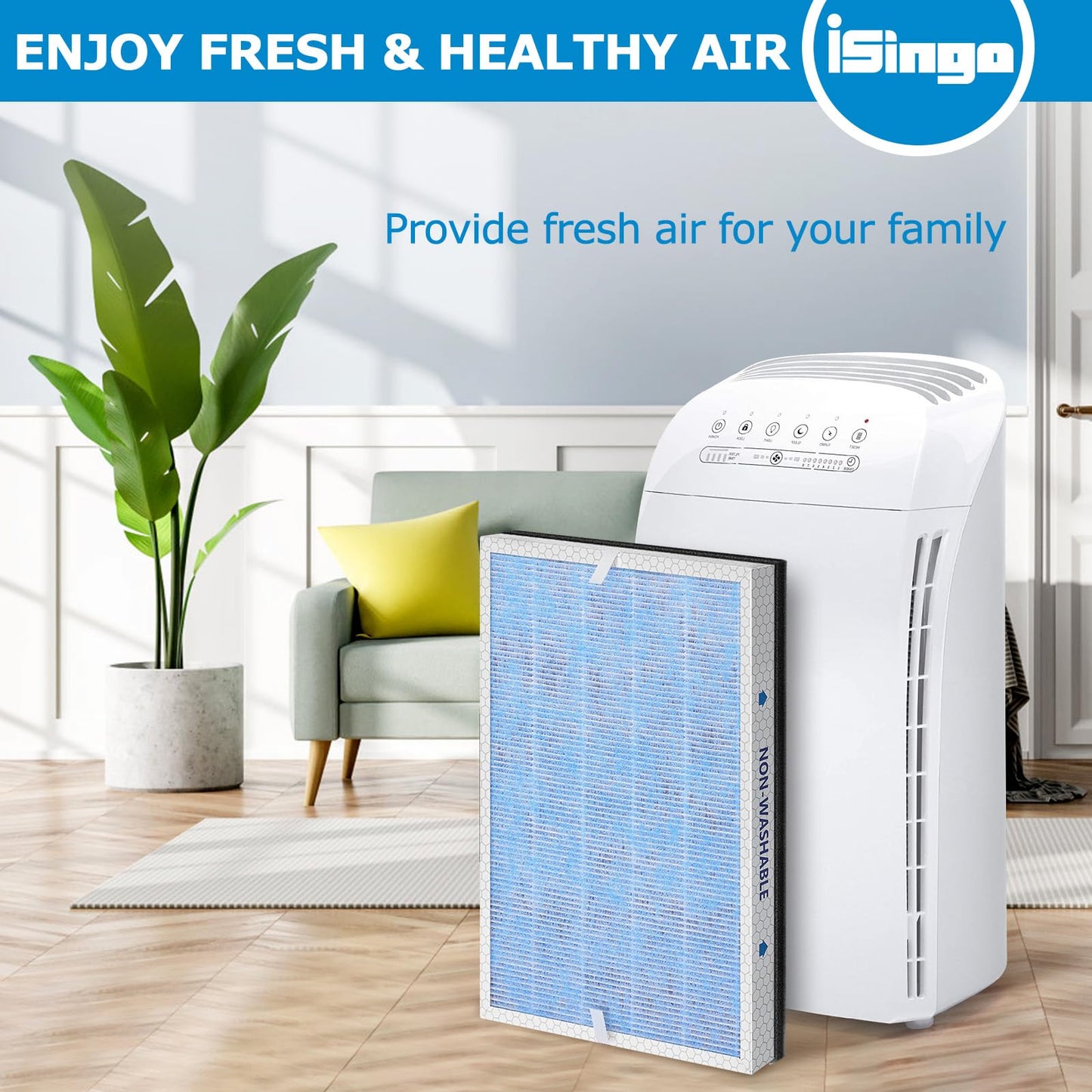 MSA3 Replacement Filter, Compatible with Membrane Solutions MSA3/MSA3S Air Purifier,【Upgraded】3-in-1 Filter, 2-Pack - Standard Version