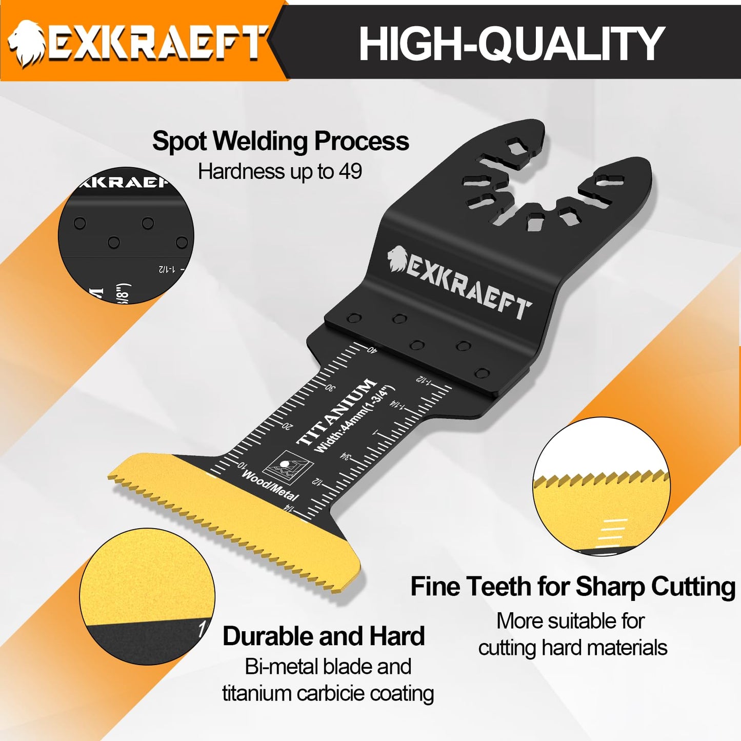 110 PCS Multitool Blades Oscillating Tool Blade, Universal Titanium Oscillating Saw Blades for Metal Nails, Wood and Plastic, Multi Tool Blades Kits Fit Dewalt Milwaukee Ryobi Rockwell Fein