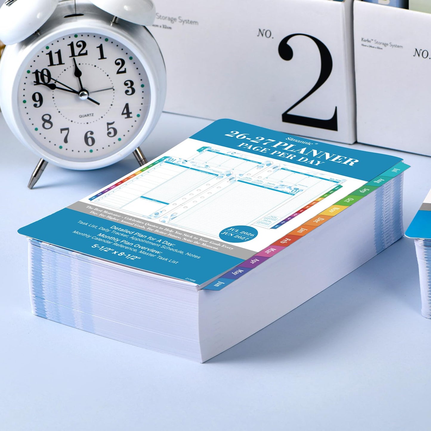 2026-2027 Planner Refills – July 2026 - June 2027, Daily Planner Refills 2026-2027, Two Pages Per Day Daily & Monthly Planner Inserts, 8.38" x 5.51", Ring-Bound with Tabs