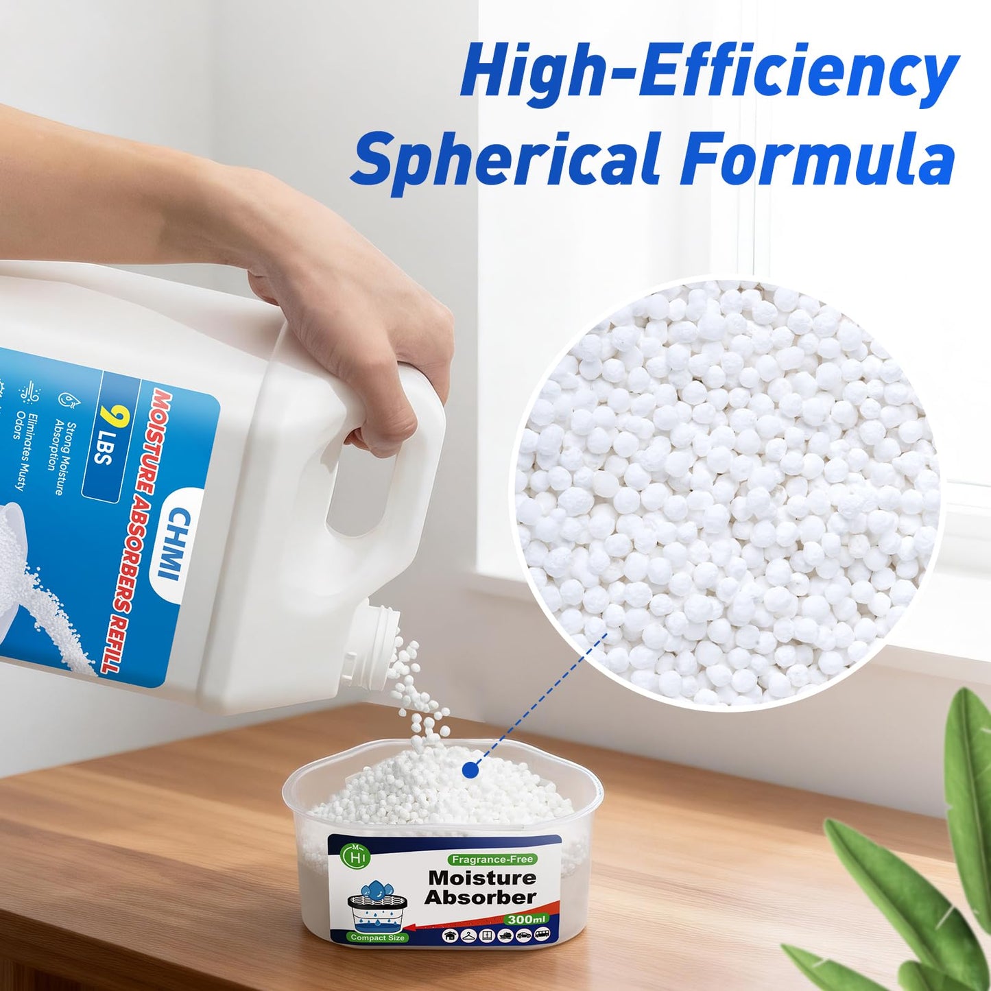 CHMI Moisture Absorber Refill Beads (18 LBS) – Universal Calcium Chloride Refills for Dehumidifier Buckets – High-Capacity Odor Eliminator for Basements, Closets, RVs & Laundry Rooms – Fragrance Free.