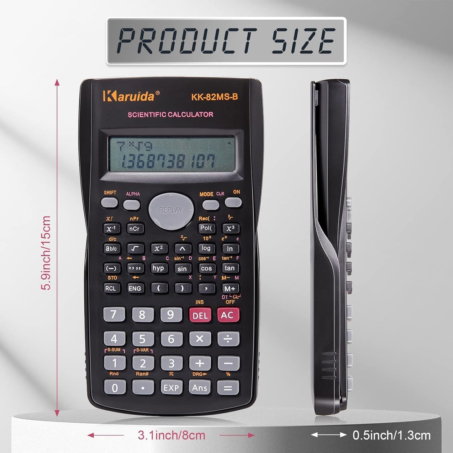 Flutesan 15 Pieces 2 Line Engineering Scientific Calculator Bulk Function Math Calculator Large Display for Student Teacher Classroom High School College School, AAA Batteries Included