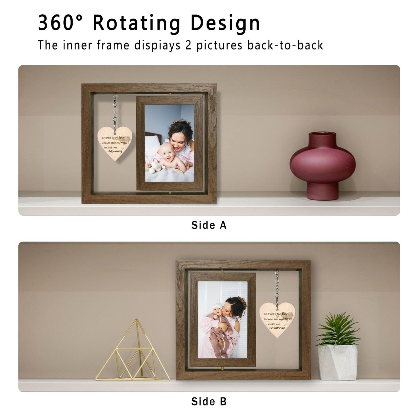 EYITUPC So There is This Boy He Calls Me Mommy Picture Frame Mother and Son Gifts New Mom Gifts, Display Two 4x6