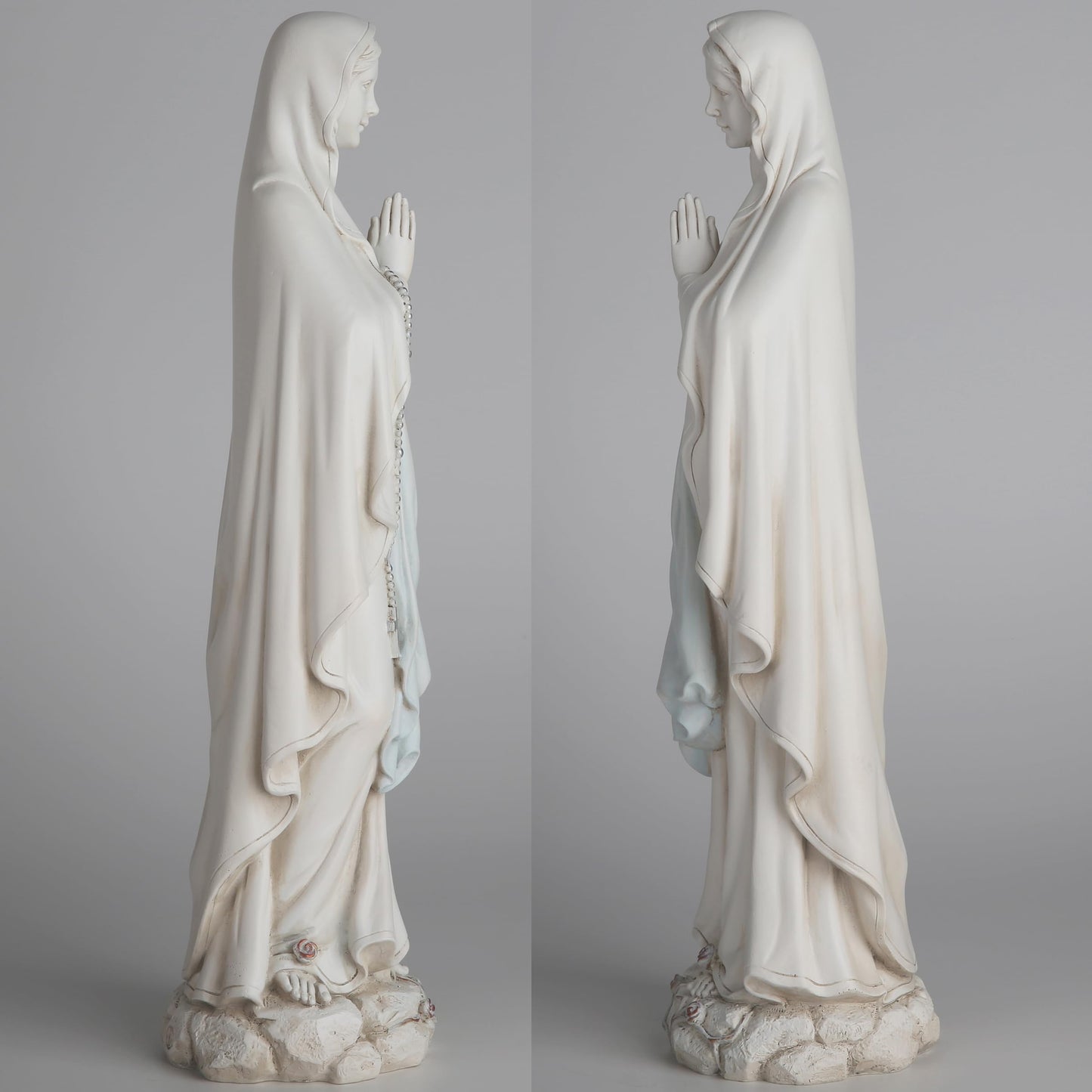 BC Catholic Our Lady of Lourdes Statue, Blessed Virgin Mary Figure, Holy Mother Mary Décor for Indoor Home or Outdoor Yard Patio Lawn Hallway Religious Gift 14.5" H, Handmade by Buildclassic