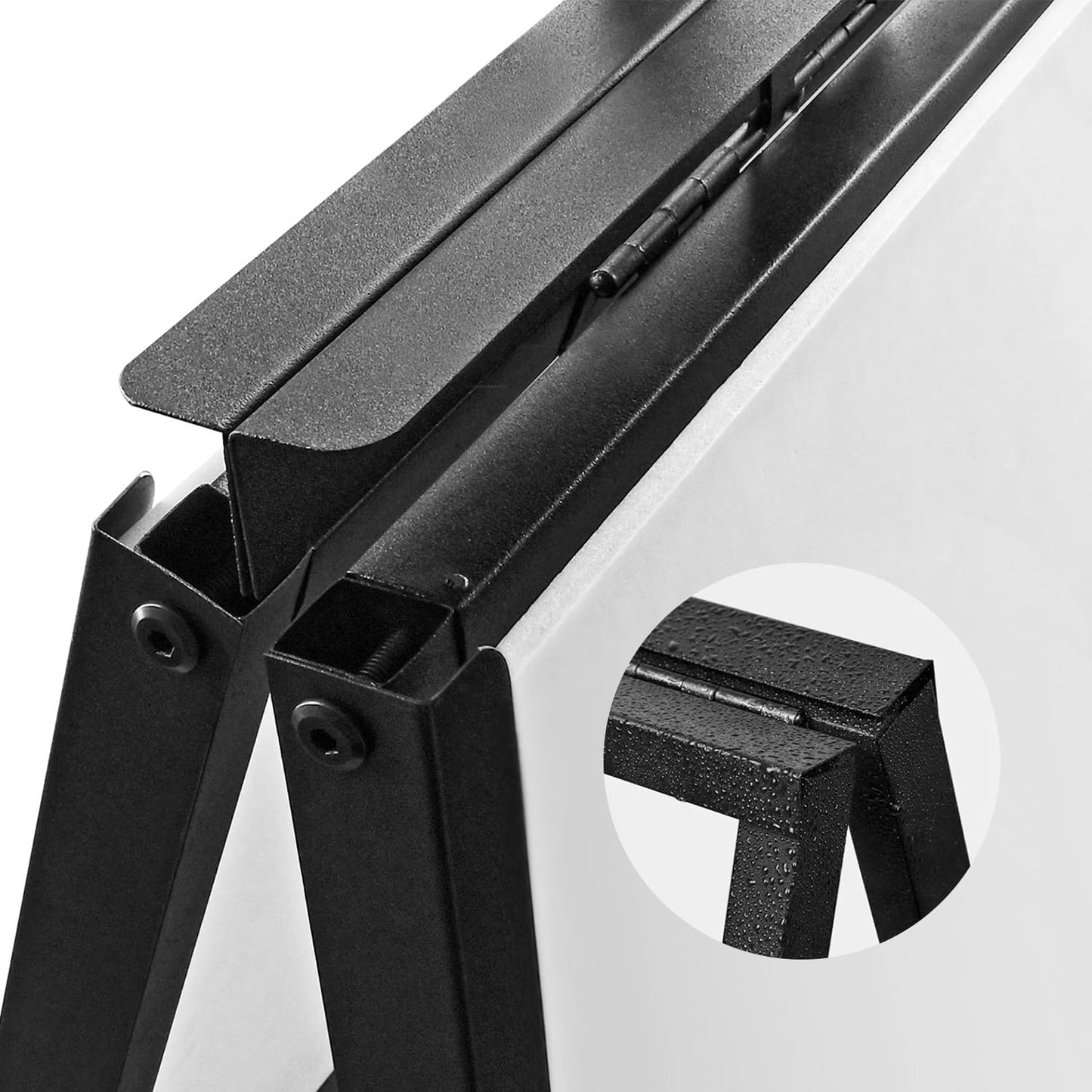 AKTOP Heavy Duty A Frame Sidewalks Signs 24 x 36 Inch, Double-Sided Metal Sandwich Board Slide-in Folding Outdoor Signboard, Large Display Sign Holder for Businesses Advertising Poster