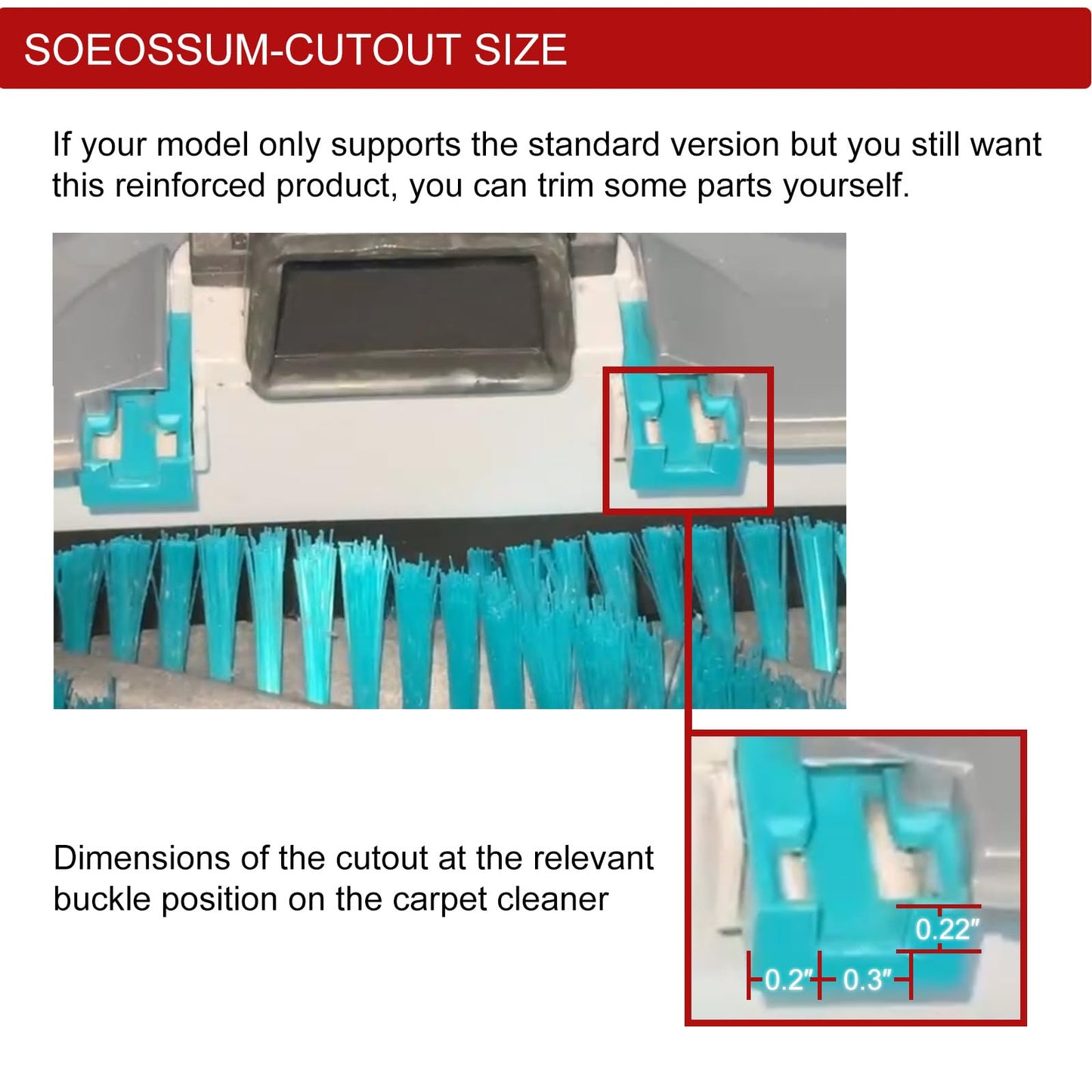SOEOSSUM 440014442 Front Floor Nozzle Assembly (Replaces 440014442) - Fits Hoover Carpet Cleaner SmartWash 2nd Generation & SmartWash PET FH52000G/FH52001G (Without Sprayer)