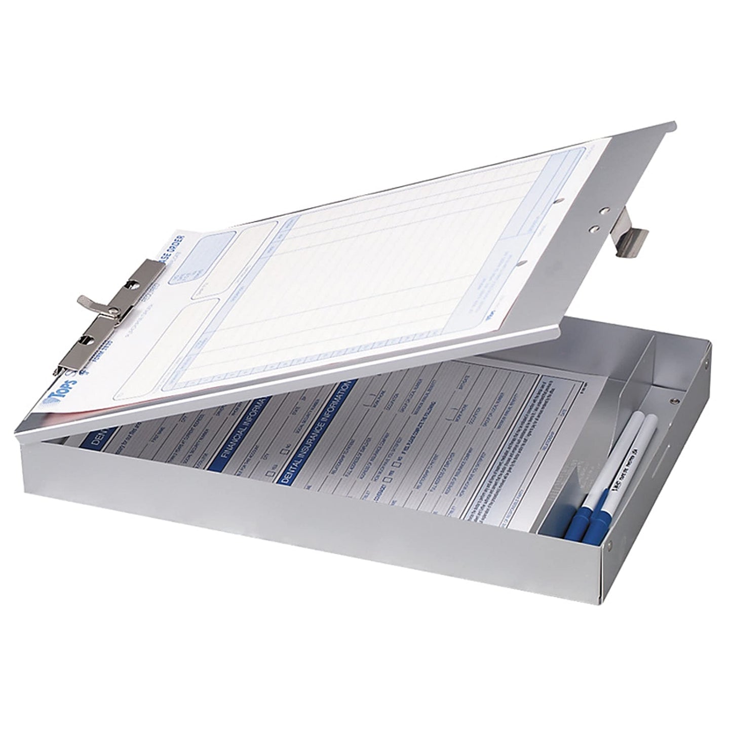 Officemate Aluminum Forms Storage Clipboard, 8.5 x 12 Inch (83200)