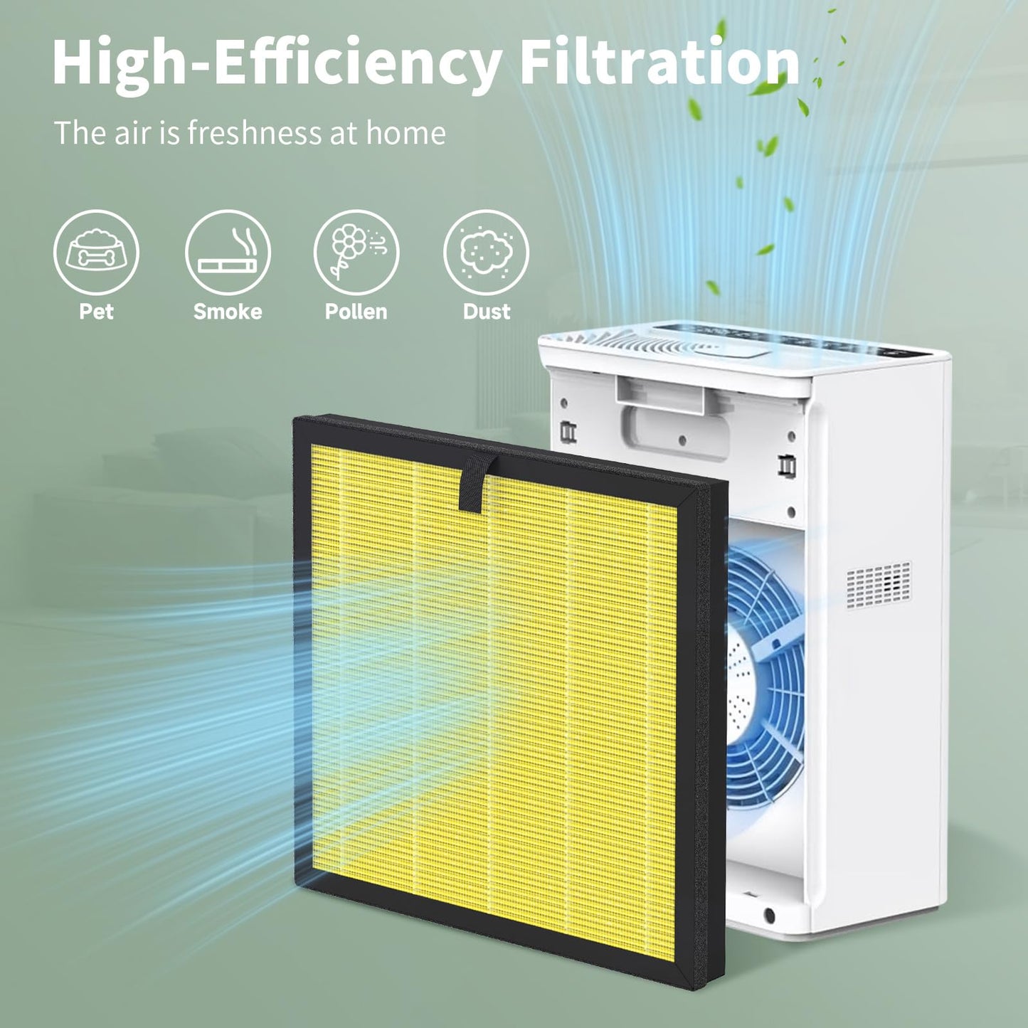 4 Pack G3 A3 Pet Filter Compatible with AMEIFU G3 Sferf-30 (FXAP2W) and VEWIOR A3 Air Purifier, 3-in-1 High-Efficiency Air Filter