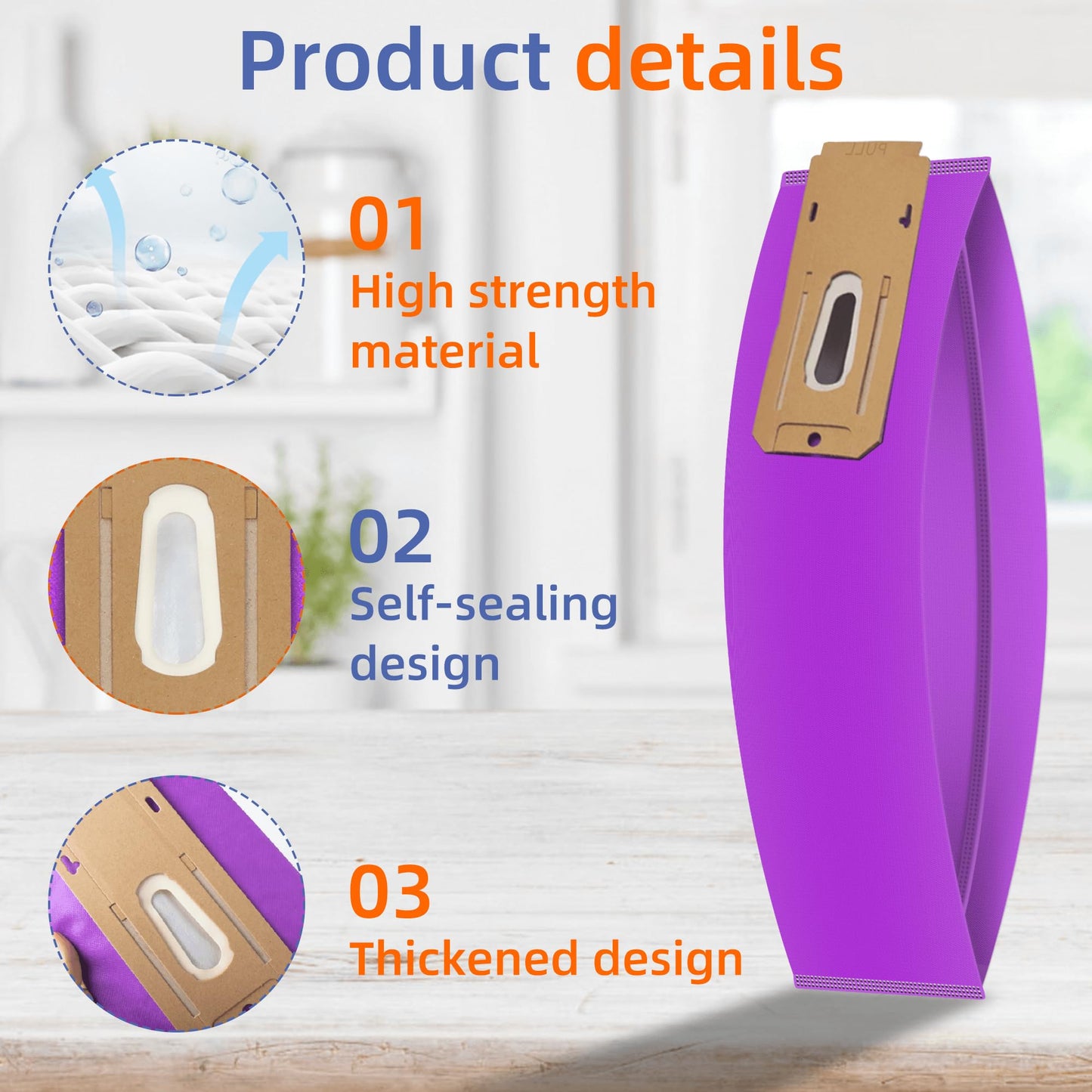 Upgraded 12 Pack Type CC HEPA Upright Vacuum Cleaner Bags AK1CC6H Replacement for All Oreck Elevate Models X3,X5,XL7,XL21,2000,3000,4000,8000,9000 series by Pulluty,Replaces Part # CCPK8DW, AK1CC6A