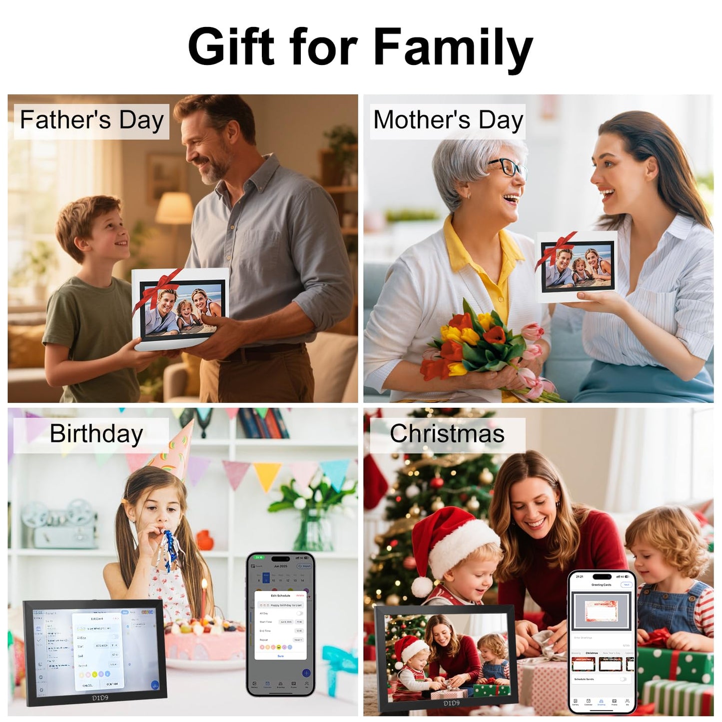 10.1 Inch Smart Digital Calendar, Chore Chart, Meal Planner, HD Touchscreen Smart Family Planner, Hearth Display Desk Digital Calendar Seamless Scheduling, for Home, Kitchen, Office, School