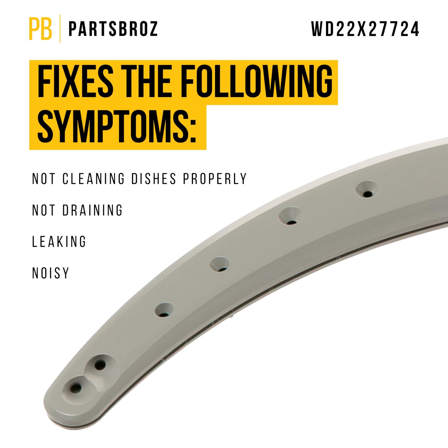 PartsBroz WD22X27724 WD22X33499 Dishwasher Lower Spray Arm - Compatible With General Electric Hotpoint - Replaces AP7219298 WD22X26621 WD22X10091 GDF550PSR3SS GDT530PGP5WW GDT530PSP4SS GDT550PYR3FS